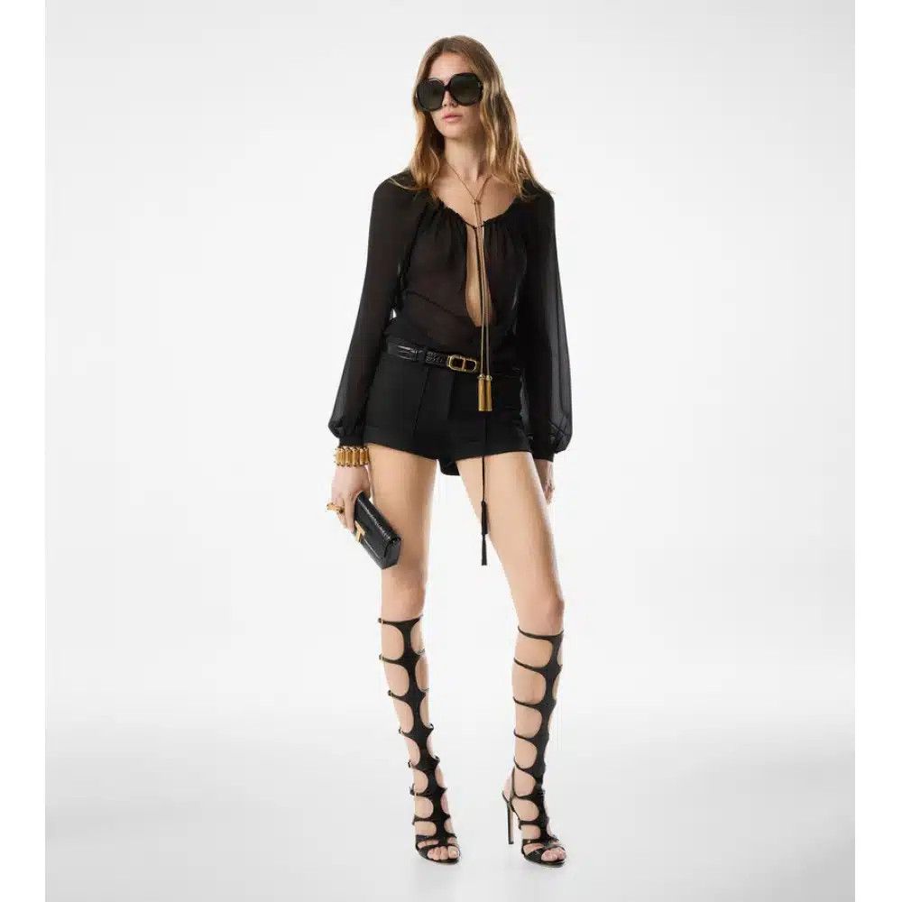Tom Ford o1loc1c0526 W3588 Knee-High Sandals in Black Size US 6 / IT 36 - 4 Thumbnail