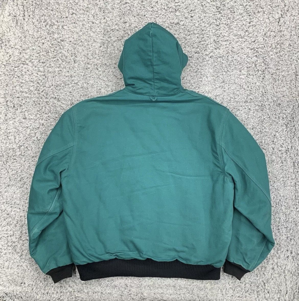 Carhartt VTG Carhartt JQ1032 TEAL XL Hooded Jacket Union Quilt Lined Size US XL / EU 56 / 4 - 4 Thumbnail