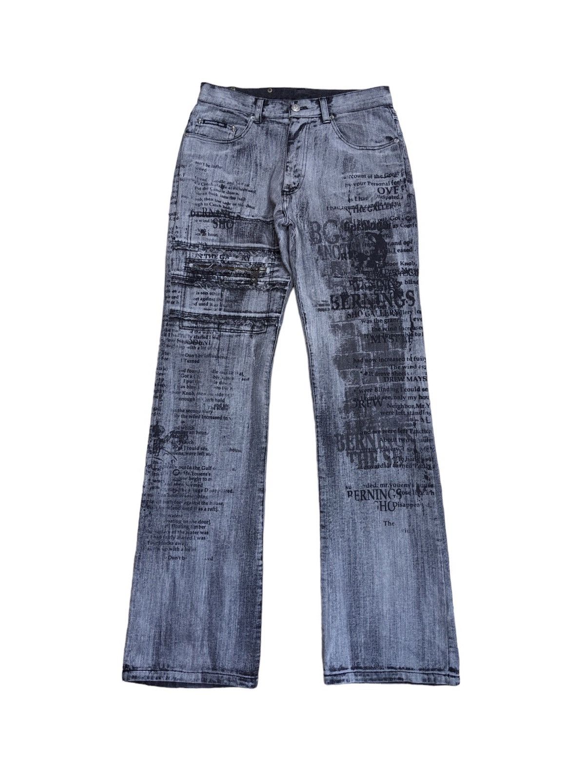 image of Bernings Sho Flare Statement Jeans in Black Denim, Men's (Size 29)