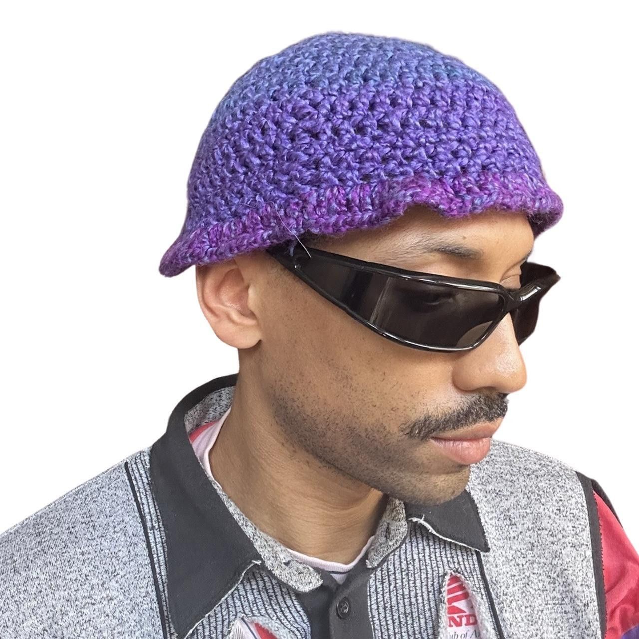 Other PURPLE BOHO GRANNY FRILLY KNIT CAP Size ONE SIZE - 1 Thumbnail