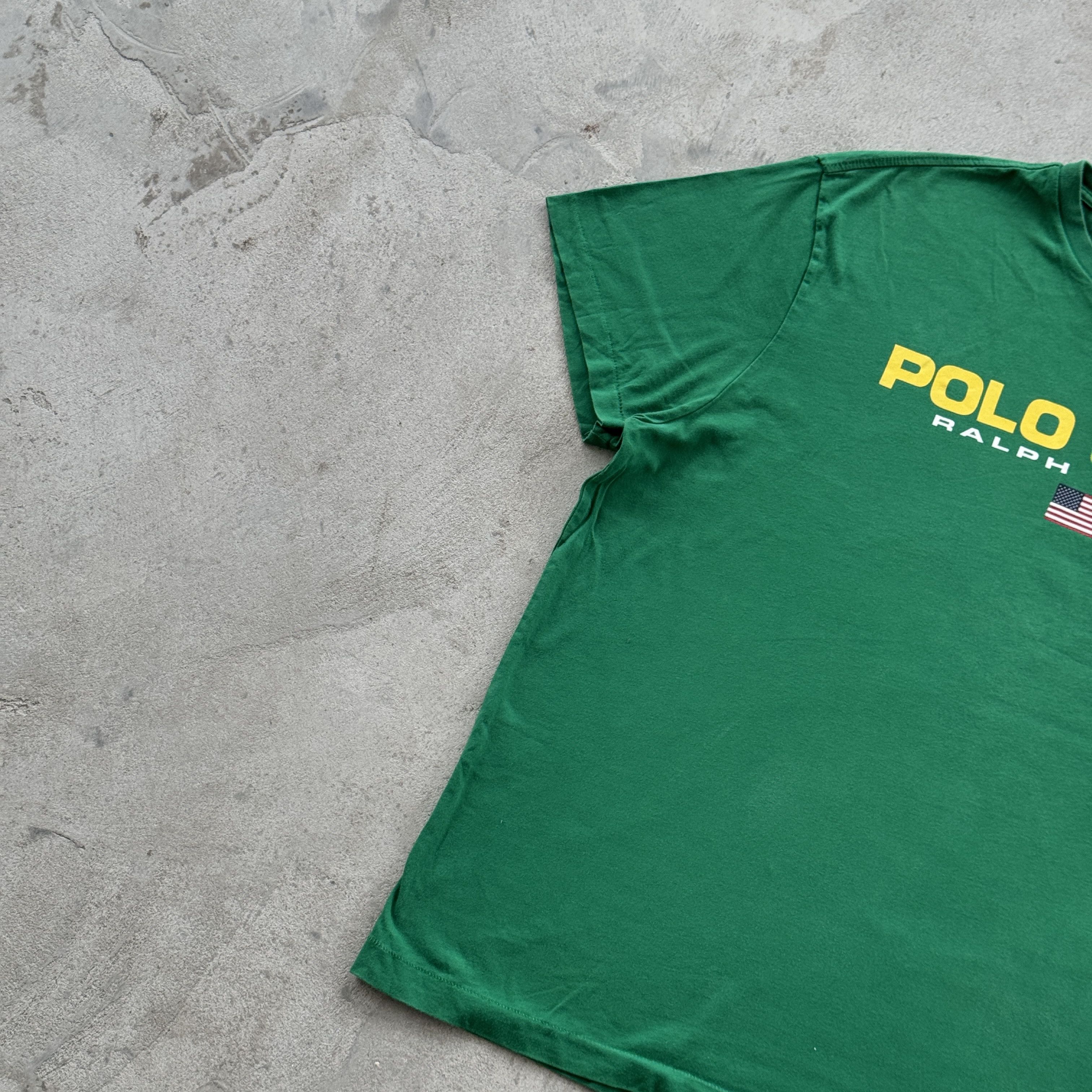 Polo Ralph Lauren Vintage Polo Sport Ralph Lauren Green Big Logo T Shirt Size US L / EU 52-54 / 3 - 3 Thumbnail