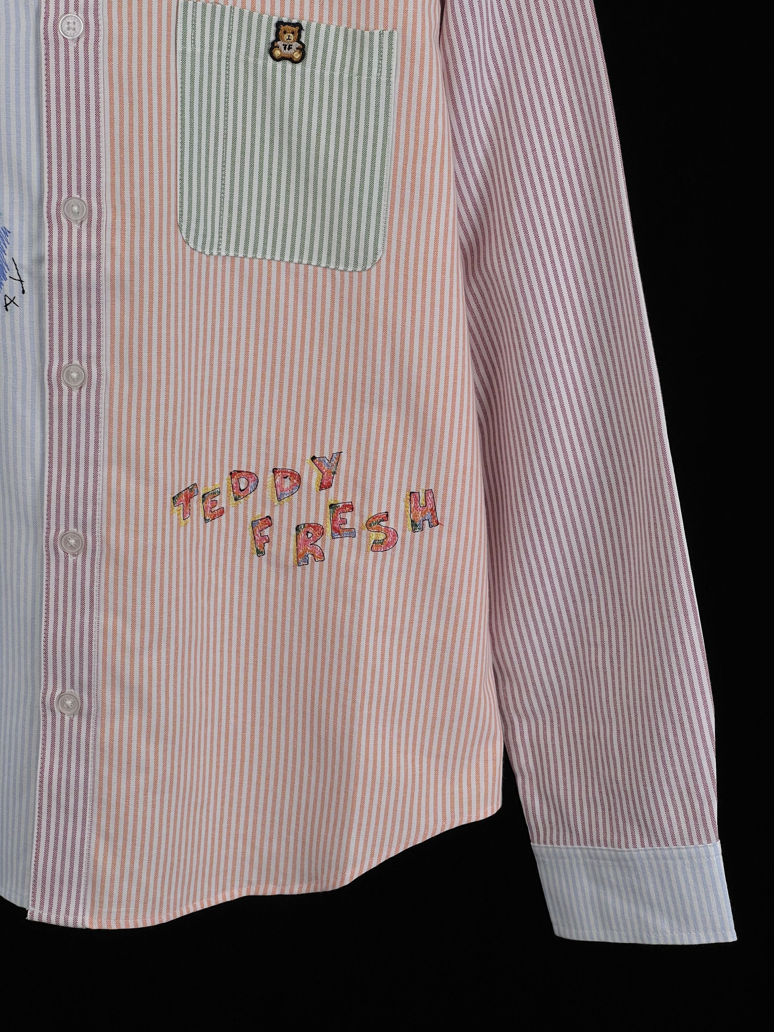 Teddy Fresh Brand New Doodle Pinstripe Shirt Embroidery Hila Klein Size US M / EU 48-50 / 2 - 3 Thumbnail