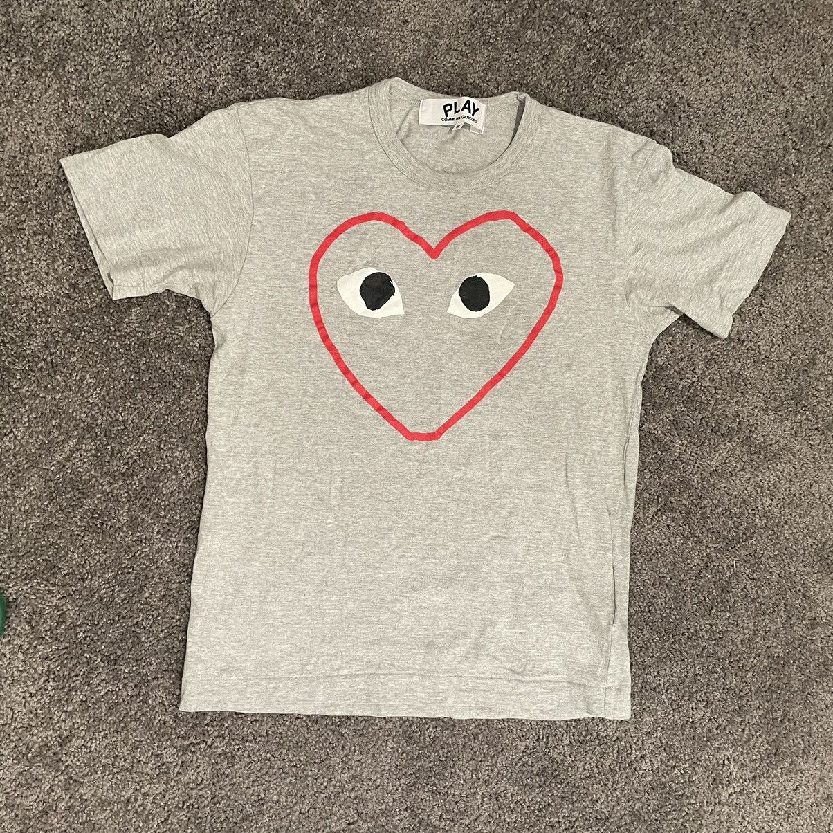 Comme des Garcons Comme des Garçons PLAY Red Heart Sketch T-Shirt 'Grey' Size US S / EU 44-46 / 1 - 1 Thumbnail