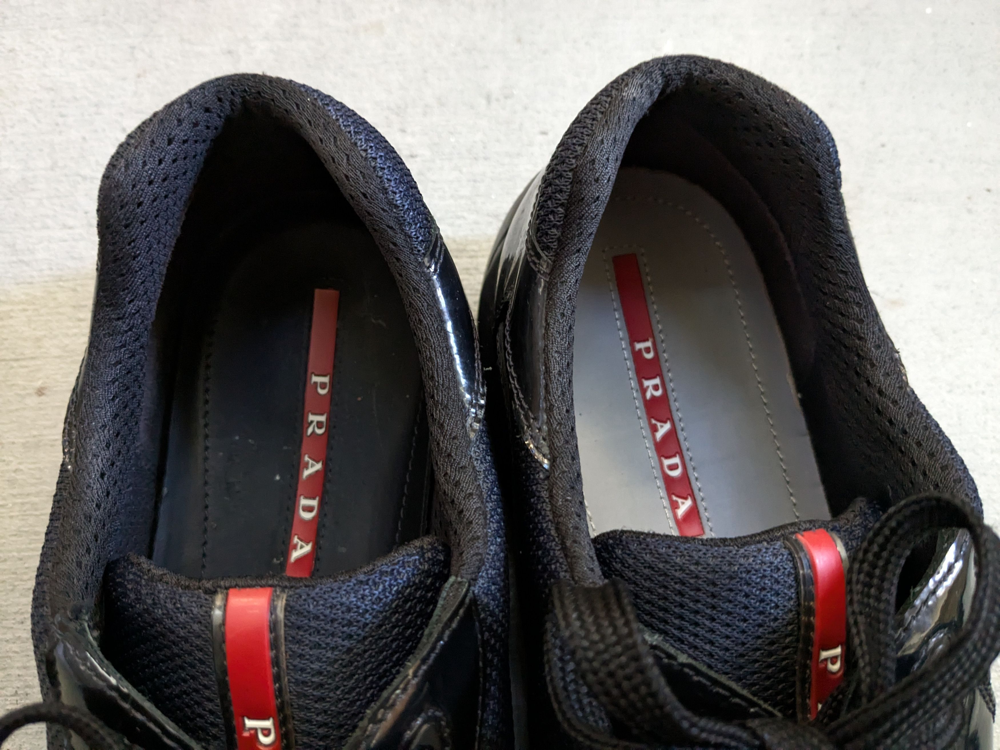 Prada Prada America's Cup Black Patent Leather Red 11.5 Low Tops Size US 11.5 / EU 44-45 - 3 Thumbnail