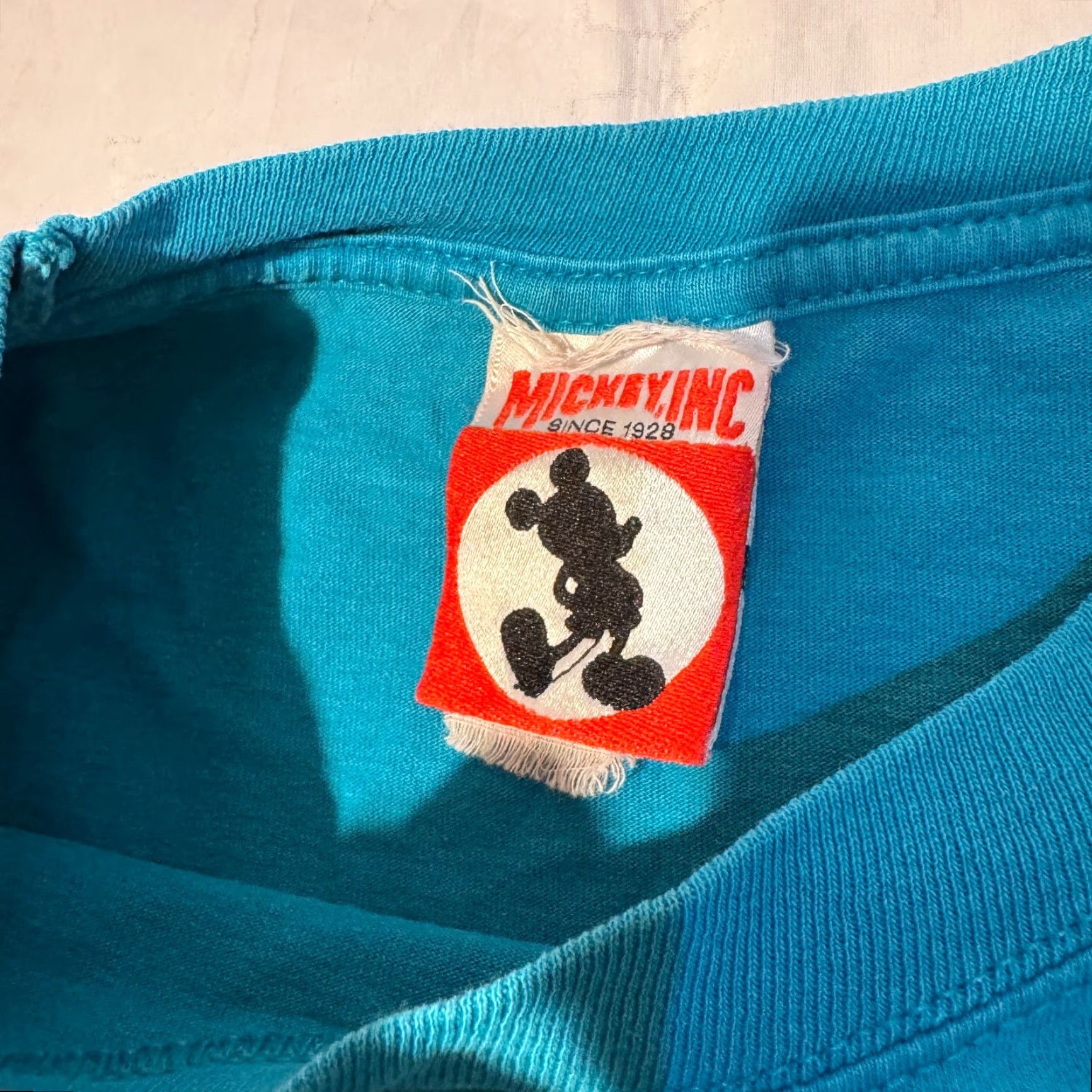 Disney VINTAGE Walt Disney 90s Mickey Fantasia T-Shirt XL Crew Neck Men Blue Cotton Logo Graphic Print Short Sleeve 1990s Size US XL / EU 56 / 4 - 4 Thumbnail