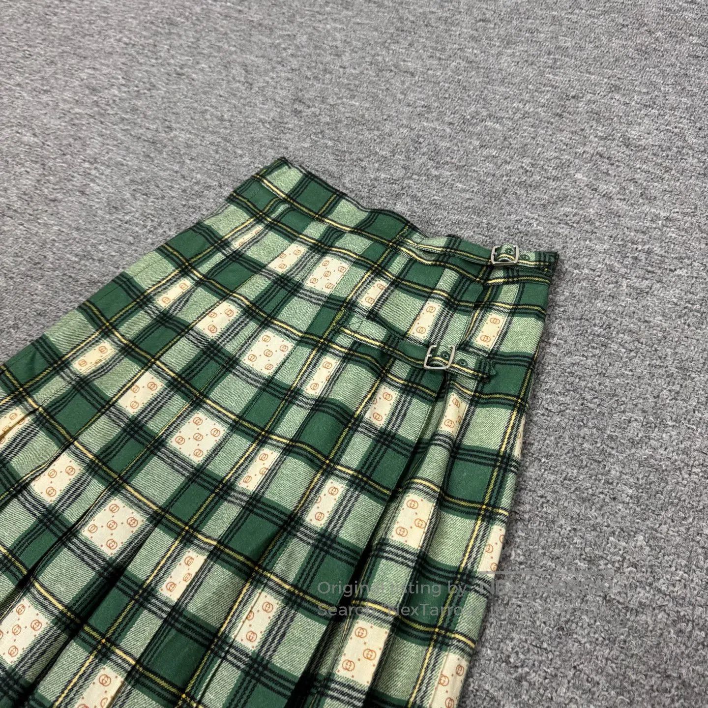 Gucci Guicci Double-G dark-patterned Scottish-style half-skirt| Size S / US 4 / IT 40 - 3 Thumbnail