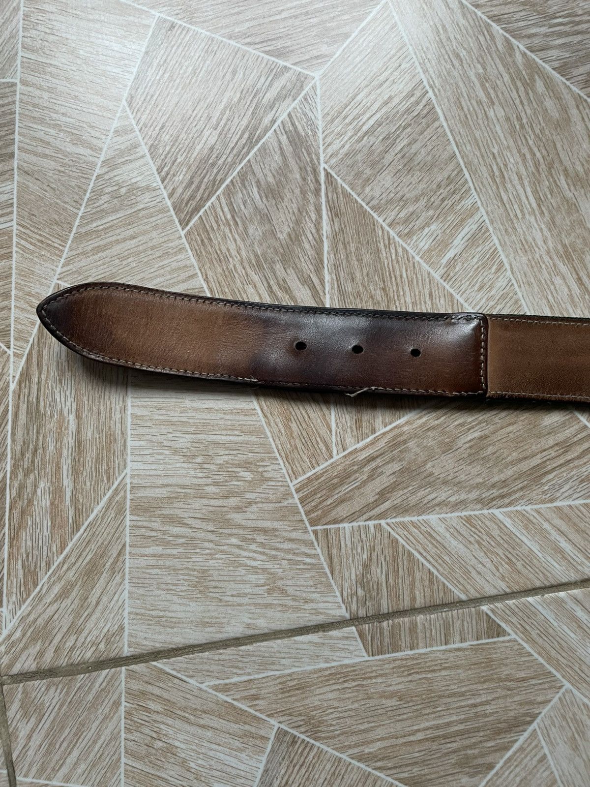 Gucci × Vintage Vintage Designer Gucci Leather Metal Buckle Belt Red Green Size ONE SIZE - 8 Thumbnail