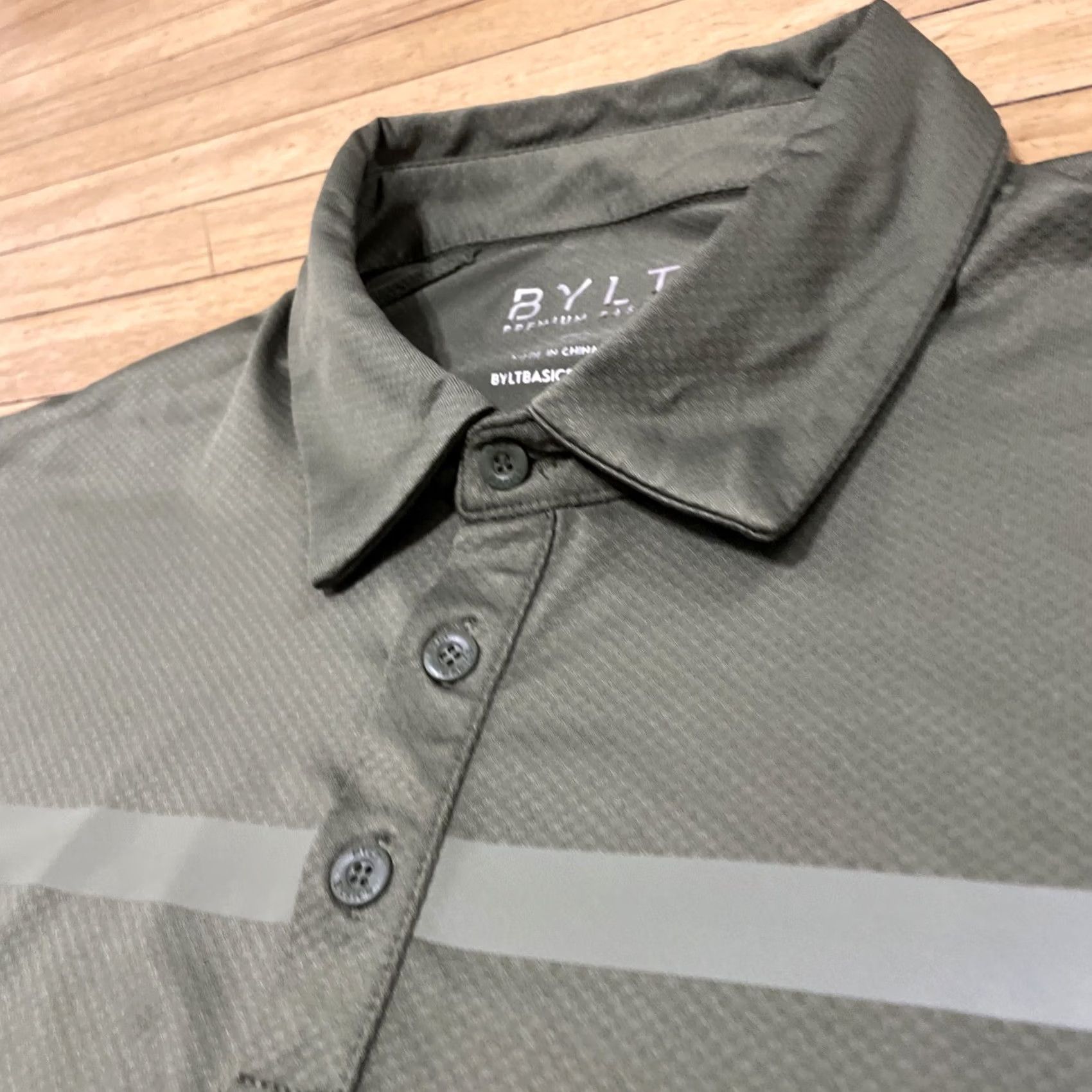 Vintage BYLT Signature Polo Shirt Men XL Green Stripe Polo Shirt Green Stripe BYLT Size US XL / EU 56 / 4 - 4 Thumbnail