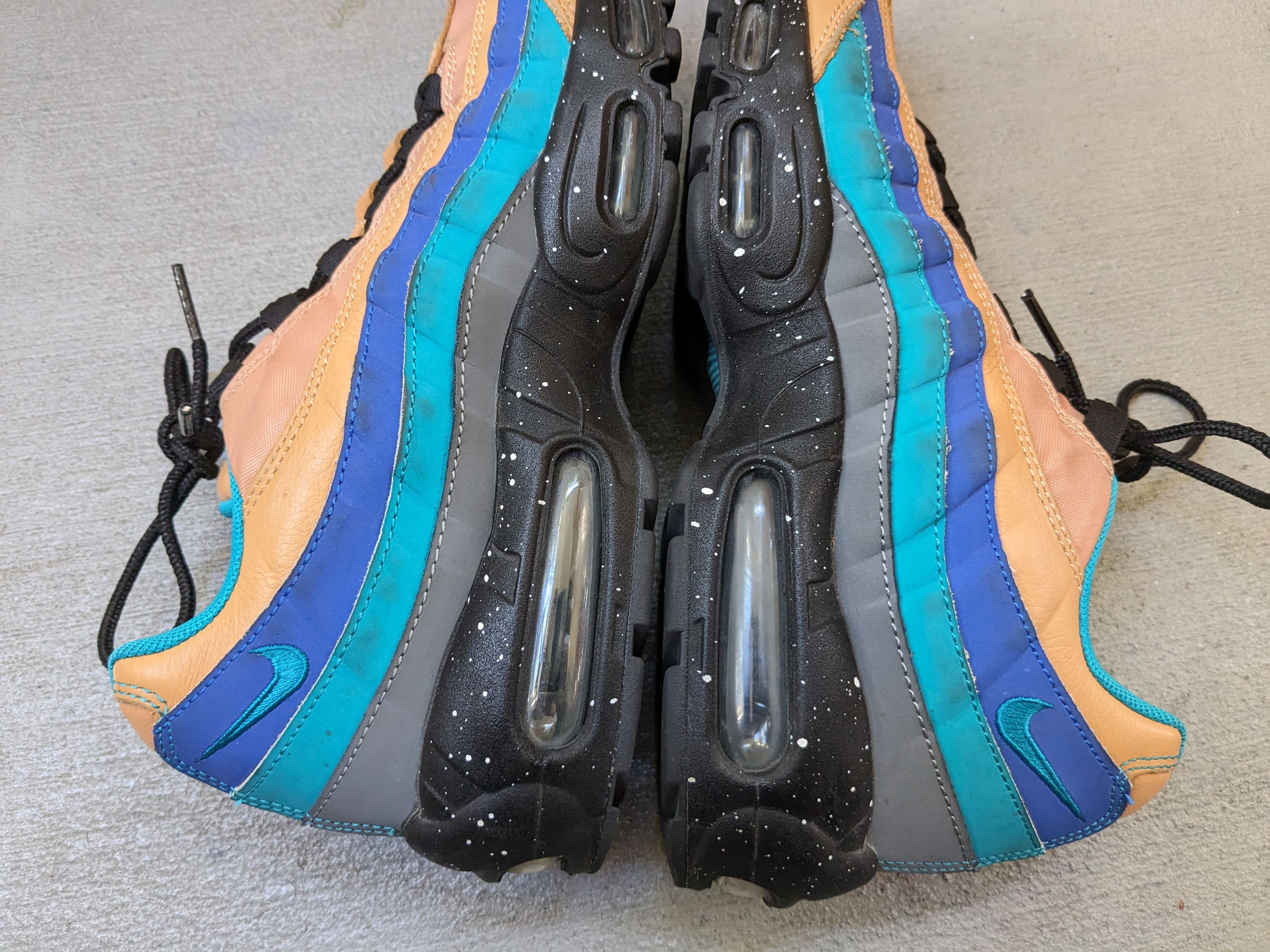 Nike Nike Air Max 95 Premium 8.5 Black Tan Blue 538416-204 Size US 8.5 / EU 41-42 - 6 Thumbnail