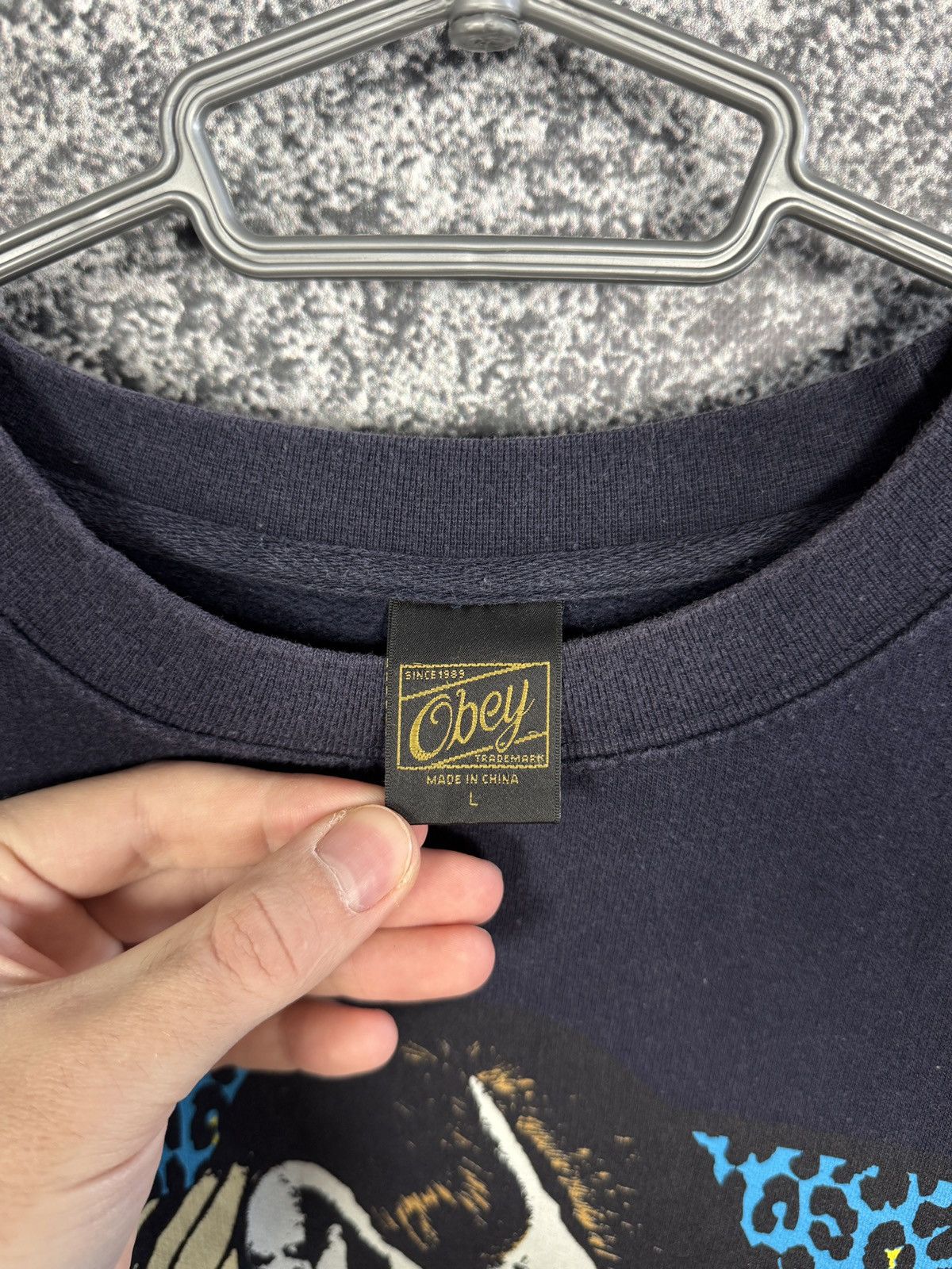 Obey Men’s Obey Sweatshirt Skull Love Crewneck Pullover Size L Size US L / EU 52-54 / 3 - 7 Thumbnail