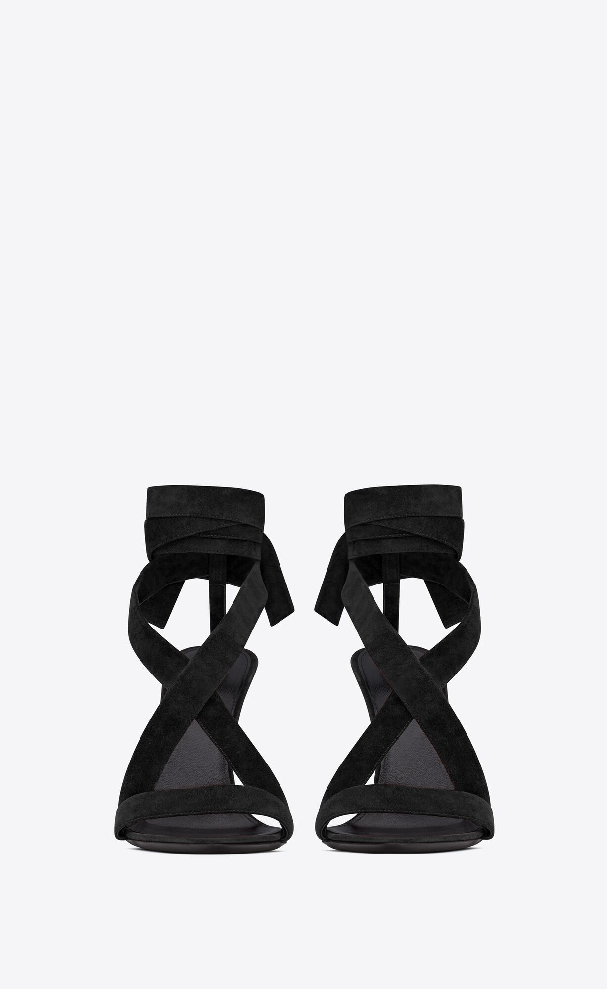 Saint Laurent Paris o1b1hav111224 Deva Sandals in Suede in Black Size US 5.5 / IT 35.5 - 2 Thumbnail