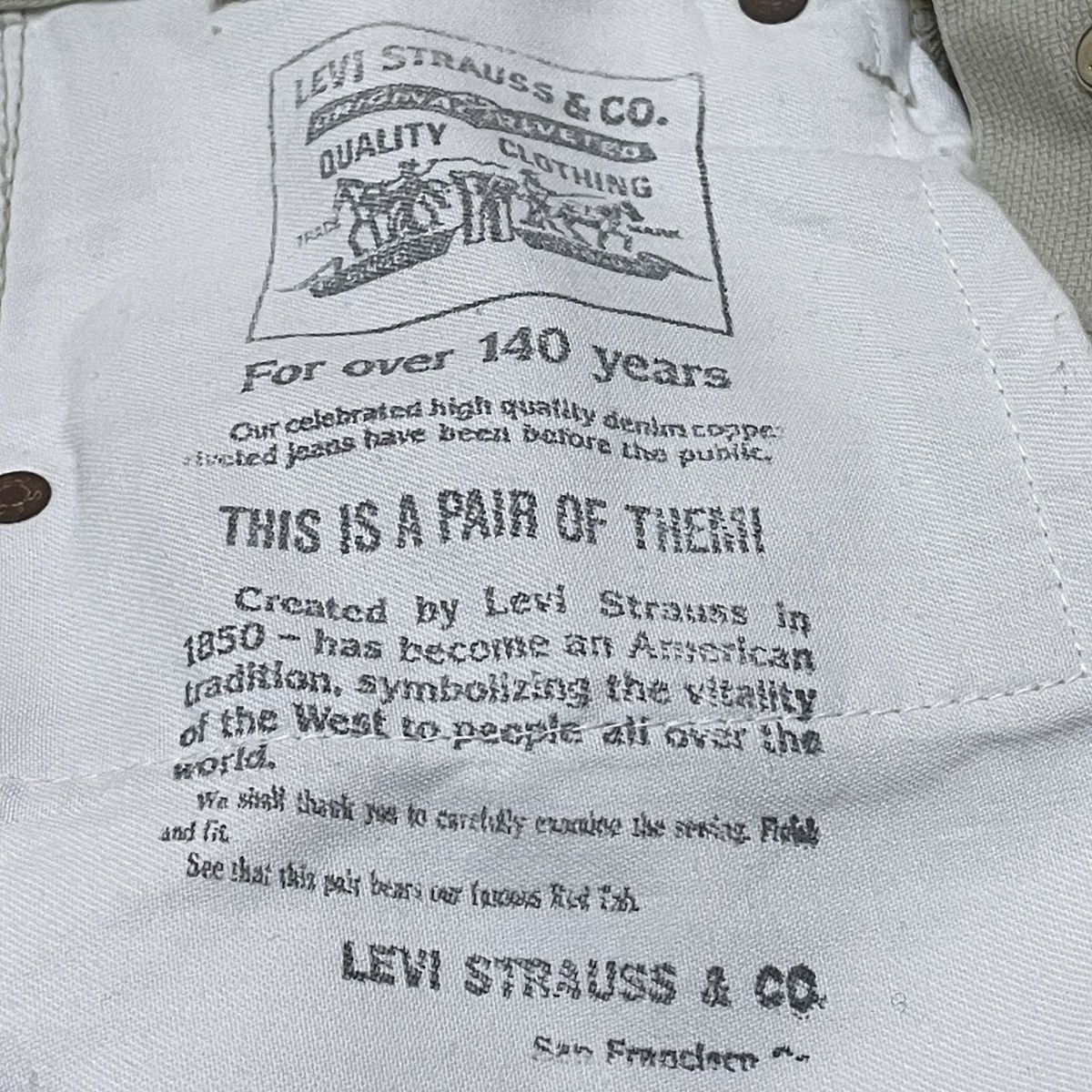 Levi's × Vintage Rare Design Vintage Levis 701 Big E Buckle Back Pants 1990s Size US 29 - 13 Thumbnail