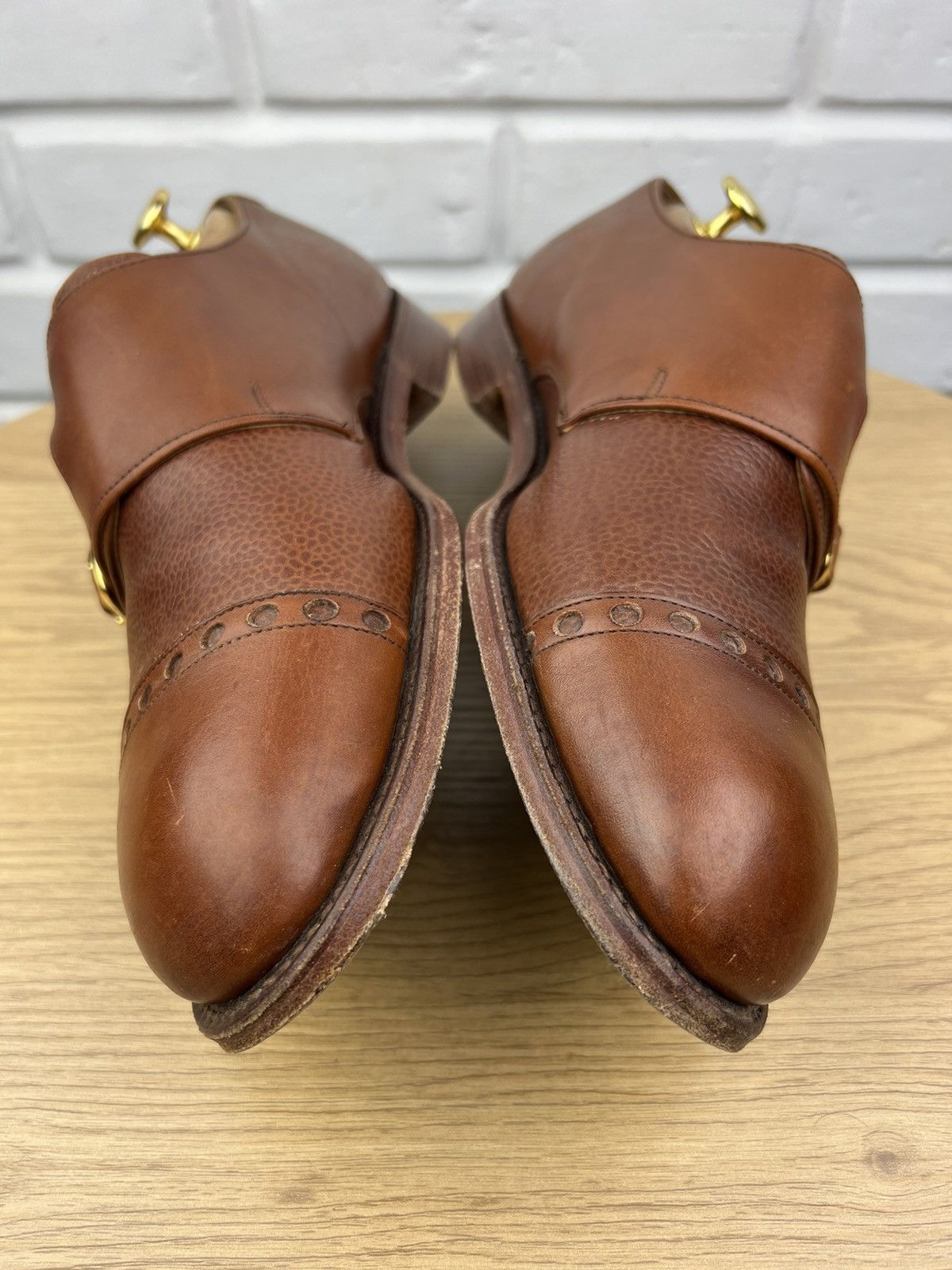 Cheaney CHEANEY Shoes Leather Monk Double Strap Brown Men’s Size US 9.5 / EU 42-43 - 7 Thumbnail