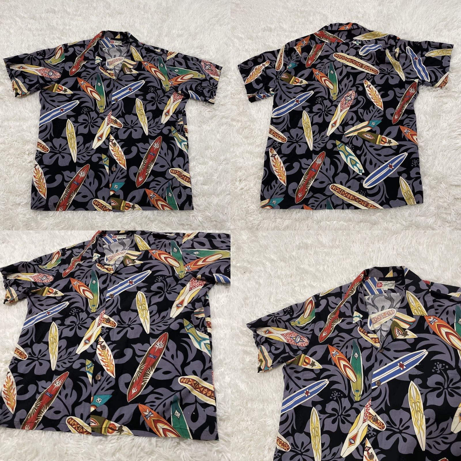 Hilo Hattie VINTAGE Hilo Hattie Hawaiian Shirt Men XL Surf Longboard Graphic Print Aloha Skater Black Short Sleeve Button-Up Collared Shirt Mens Size US XL / EU 56 / 4 - 9 Thumbnail