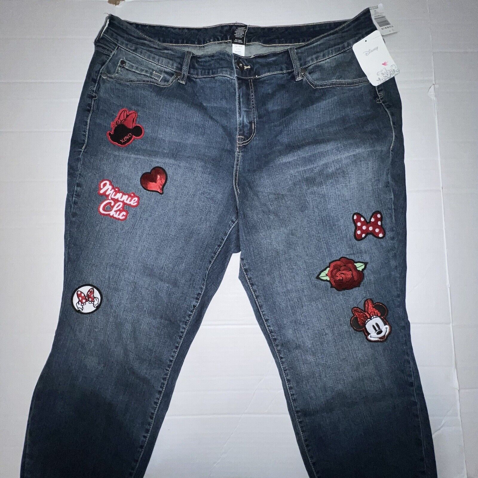 Disney Torrid Jeans Womens Plus 22 Disney Patches Skinny High Rise Size 22" - 1 Thumbnail