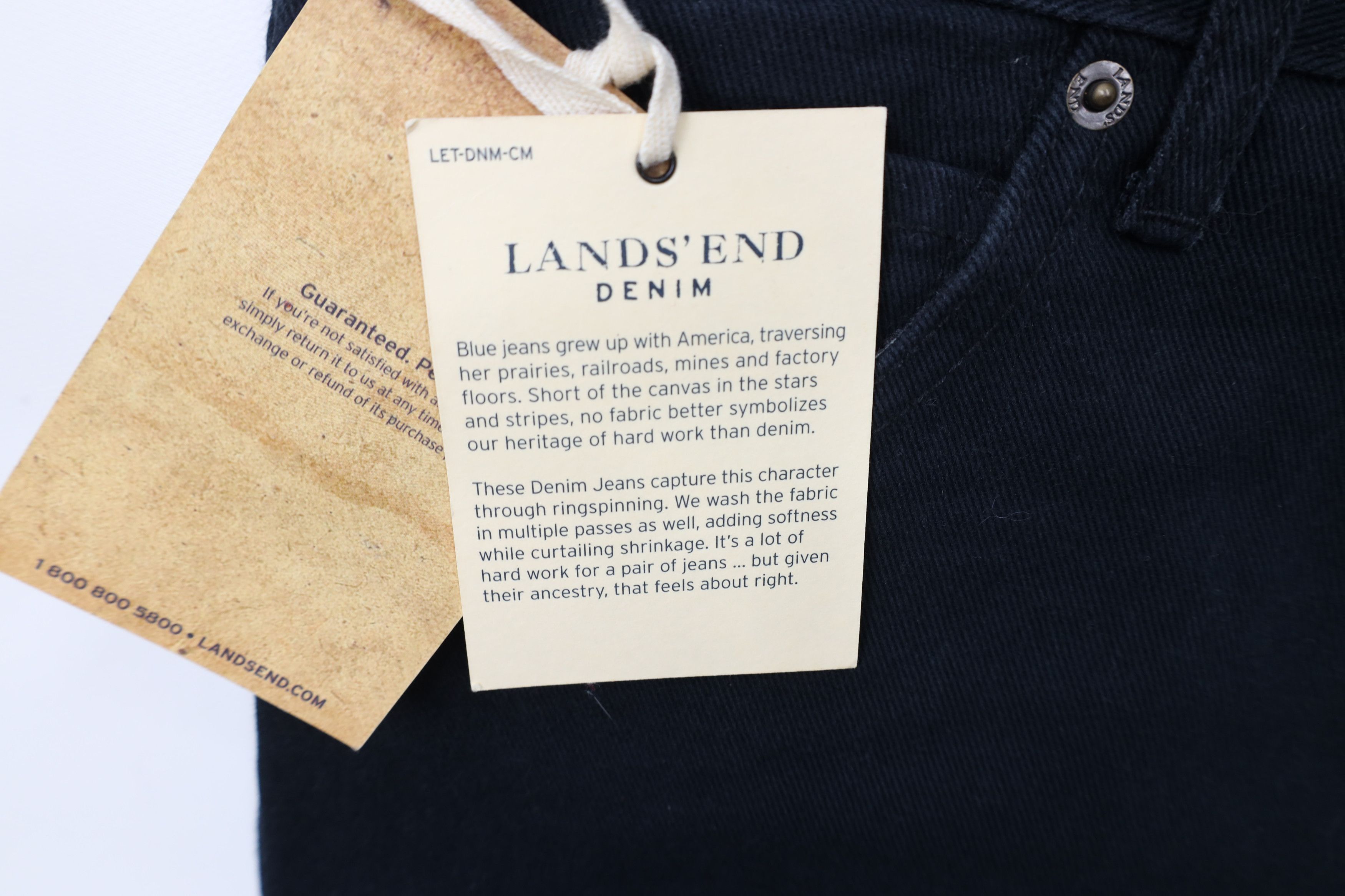 Lands' End Deadstock Vintage Lands End Tapered Leg Denim Jeans Black Size US 32 / EU 48 - 9 Thumbnail