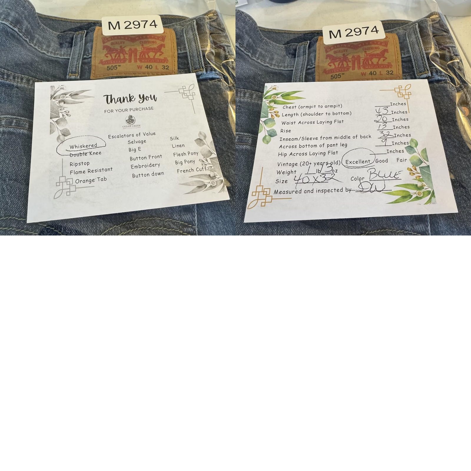 Levi's Levi'S 505 Jeans Mens 40x32 Blue Regular Fit Straight Leg Zip Fly Denim - 505 Classic - Shop Now Size US 40 / EU 56 - 8 Thumbnail