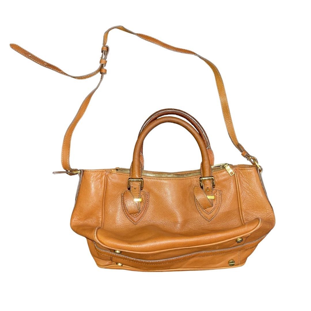 J.Crew Tan Genuine Leather Satchel Top Handle Crossbody Minimalist Size ONE SIZE - 2 Thumbnail