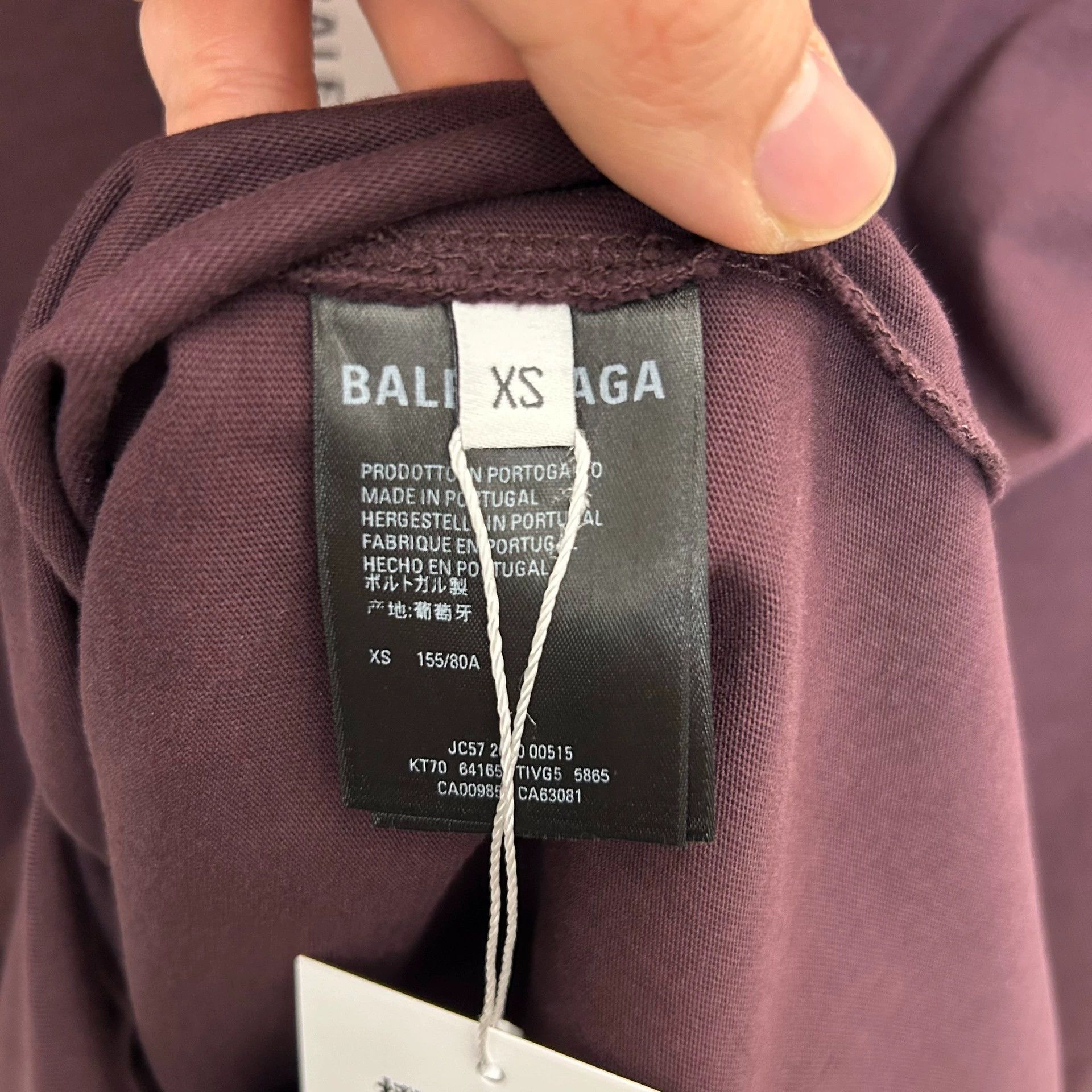 Balenciaga balenciaga burgundy short sleeve logo t-shirt Size US XS / EU 42 / 0 - 4 Thumbnail