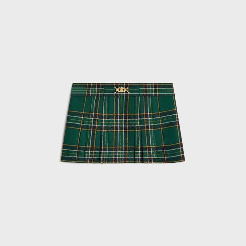 Celine o1w1db10526 2J3927 Pleated Mini Skirt in Multicolor Size 24" / US 00 / IT 34 - 1 Thumbnail