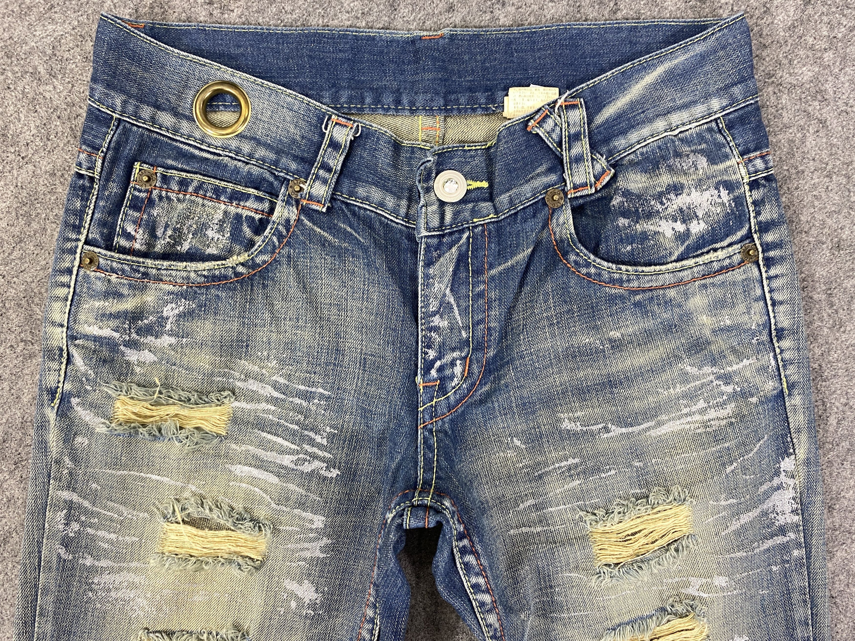 Japanese Brand Faded Blue Vintage Agate Label Flare Jeans 33x30.5 - JN3269 Size US 33 - 3 Thumbnail
