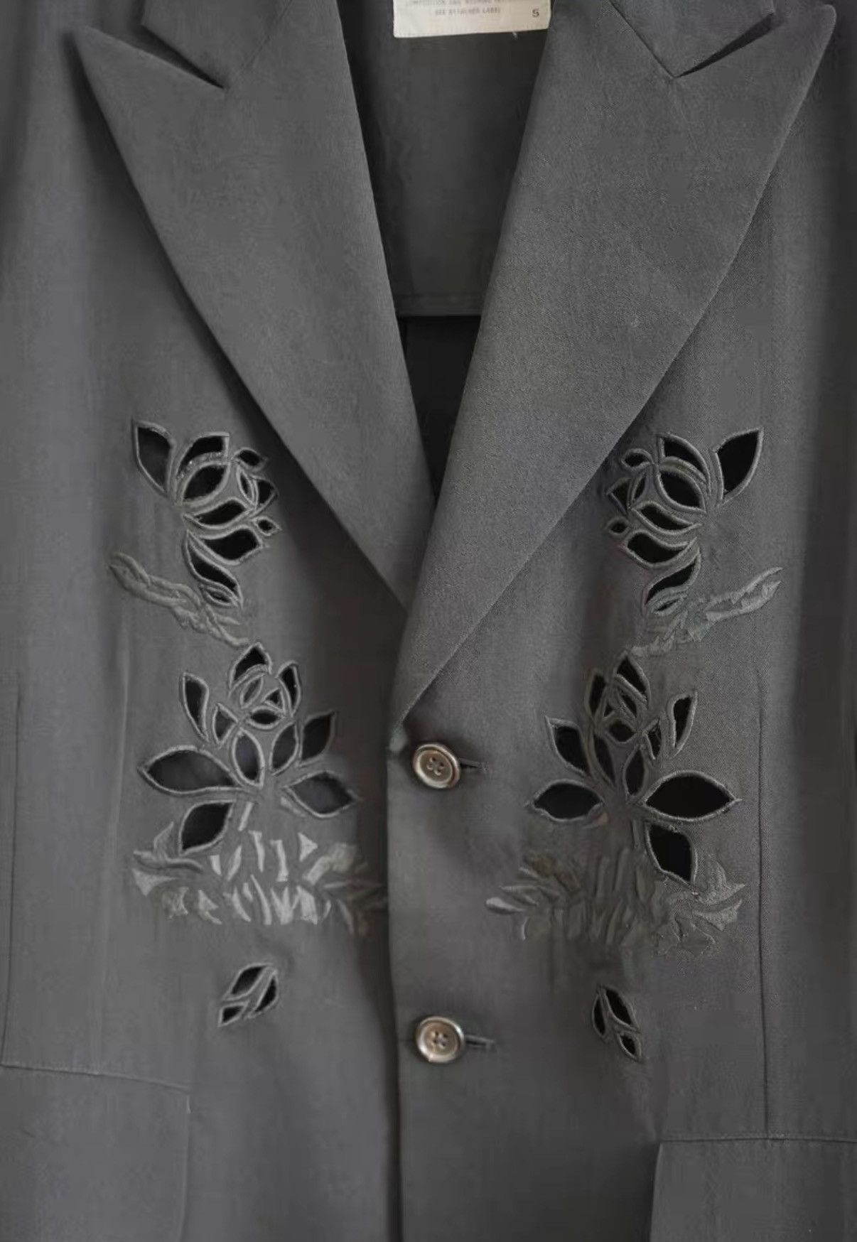 Yohji Yamamoto Yohji Yamamoto 96ss Flowers and Boys Lotus Cutout Blazer K4 Size US S / EU 44-46 / 1 - 3 Thumbnail
