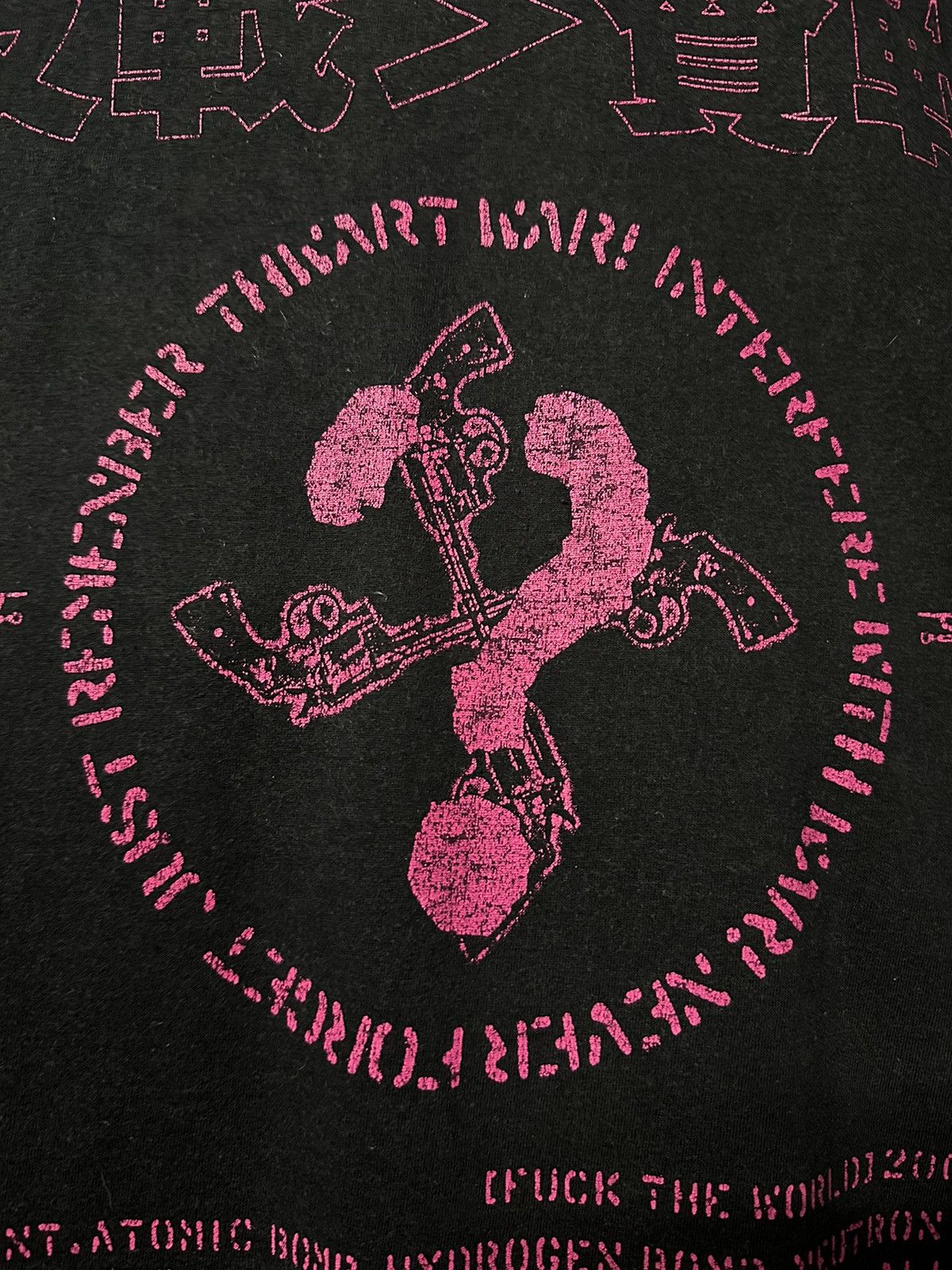 Band Tees Vintage 90s FUCK THE WORLD Helter Skelter Hardcore Faded Tee Size US XL / EU 56 / 4 - 3 Thumbnail