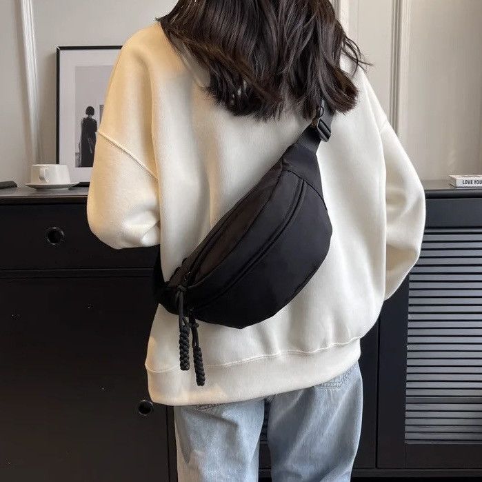 Banana Sling Crossbody Shoulder Bag in Black, Men's