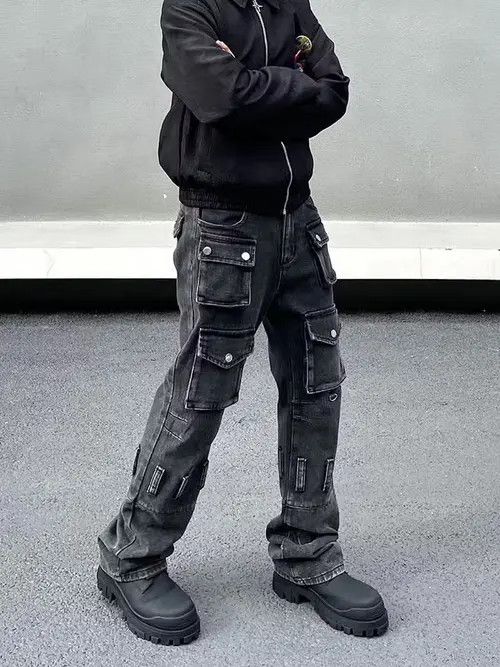 Japanese Brand × Jean Opium Stack Cargo Jean, Utility Streetwear Jeans Size US 30 / EU 46 - 3 Thumbnail