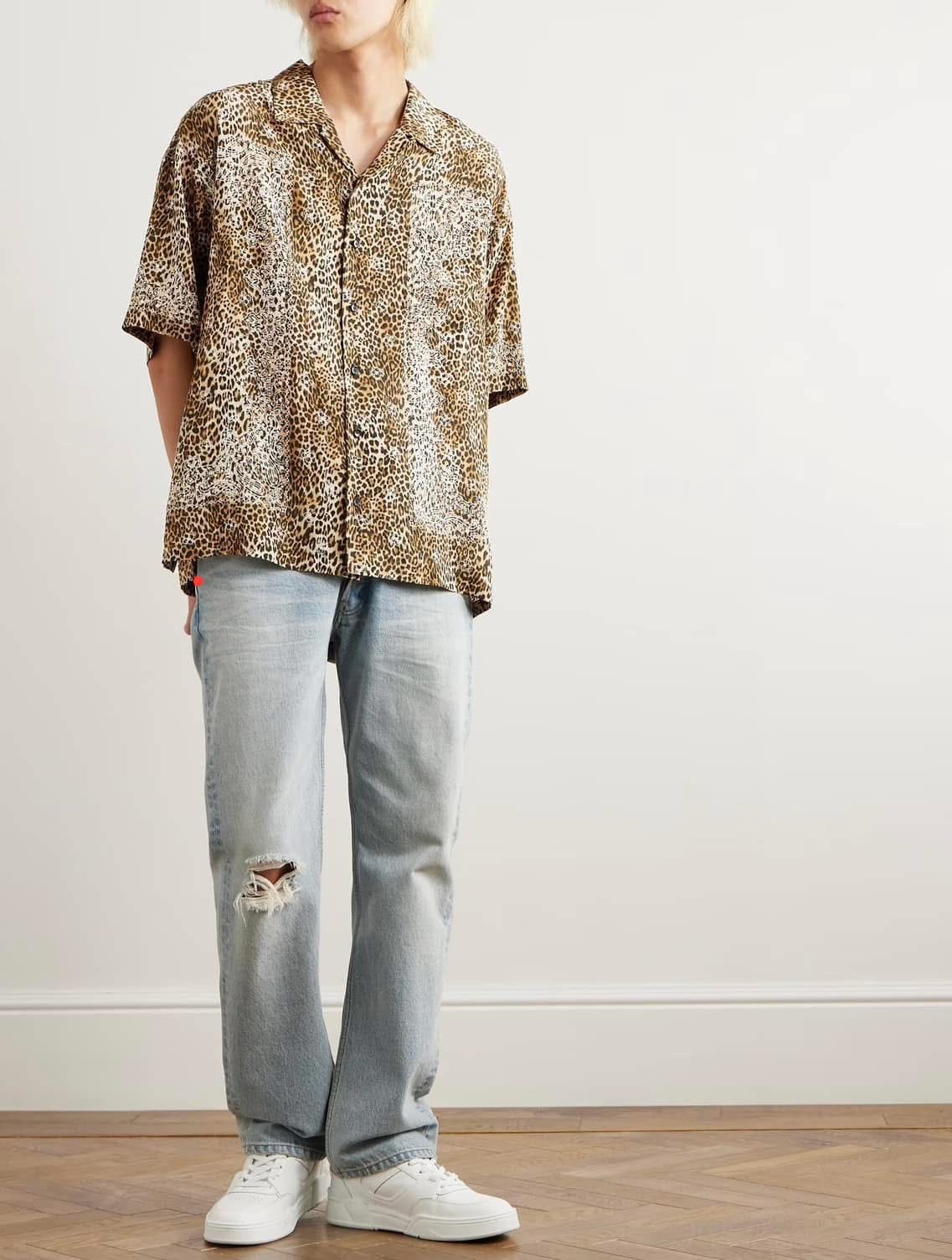 Celine × Hedi Slimane SS23 Leopard Print Hawaiian Shirt sz38/40/41/42 Size US M / EU 48-50 / 2 - 10 Thumbnail