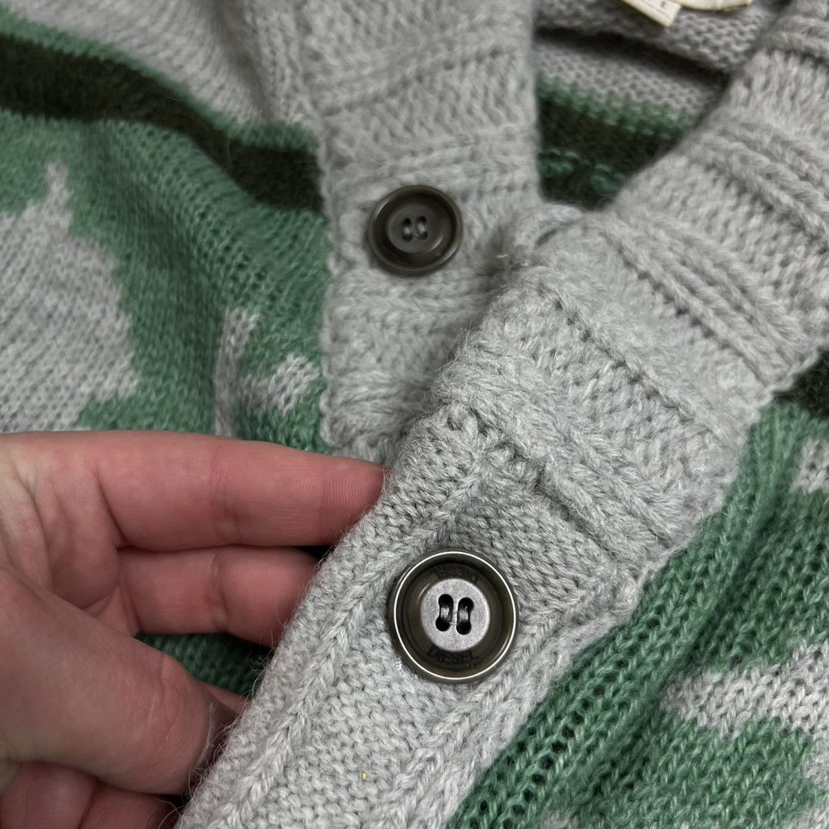 Diesel 00s Diesel Alpaca Wool Vintage Knit Button Up Sweater Size US L / EU 52-54 / 3 - 8 Thumbnail