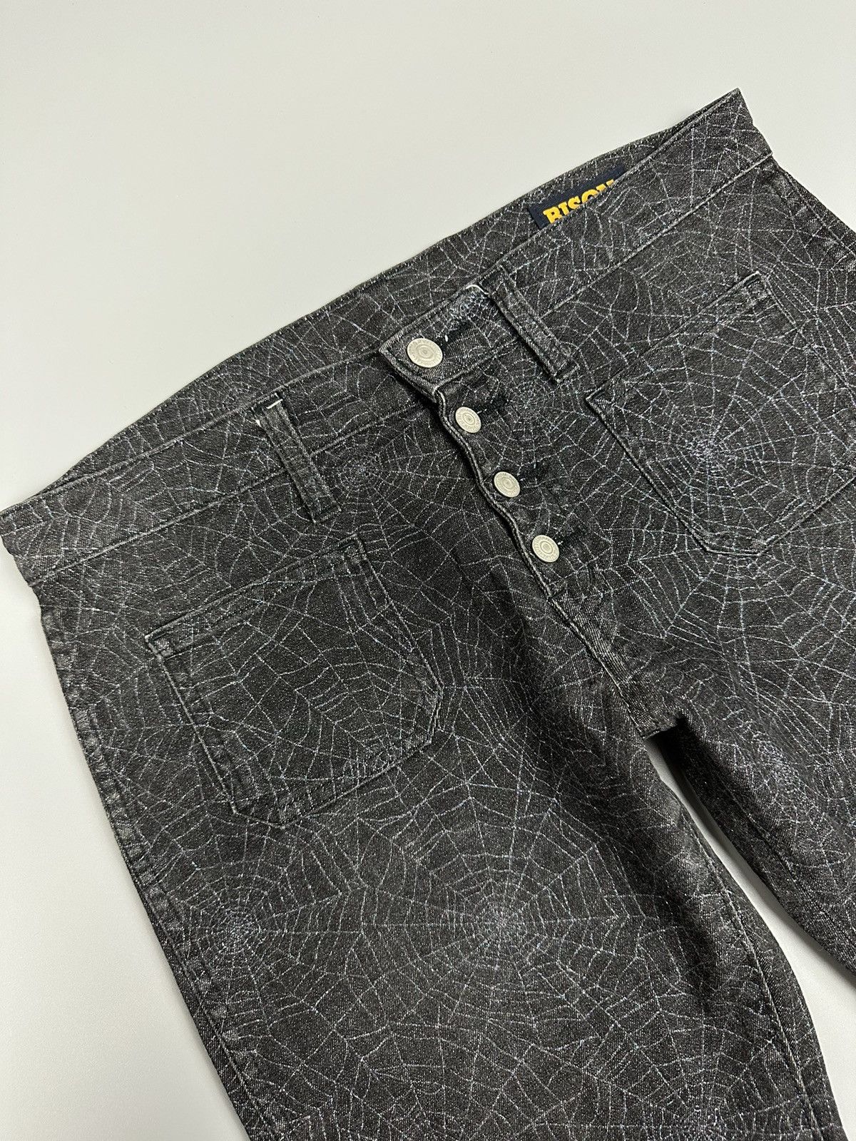 If Six Was Nine × Le Grande Bleu (L.G.B.) 🔥Rare Sick🔥Vintage Bison Spiders Web Flared Denim Size US 31 - 7 Thumbnail