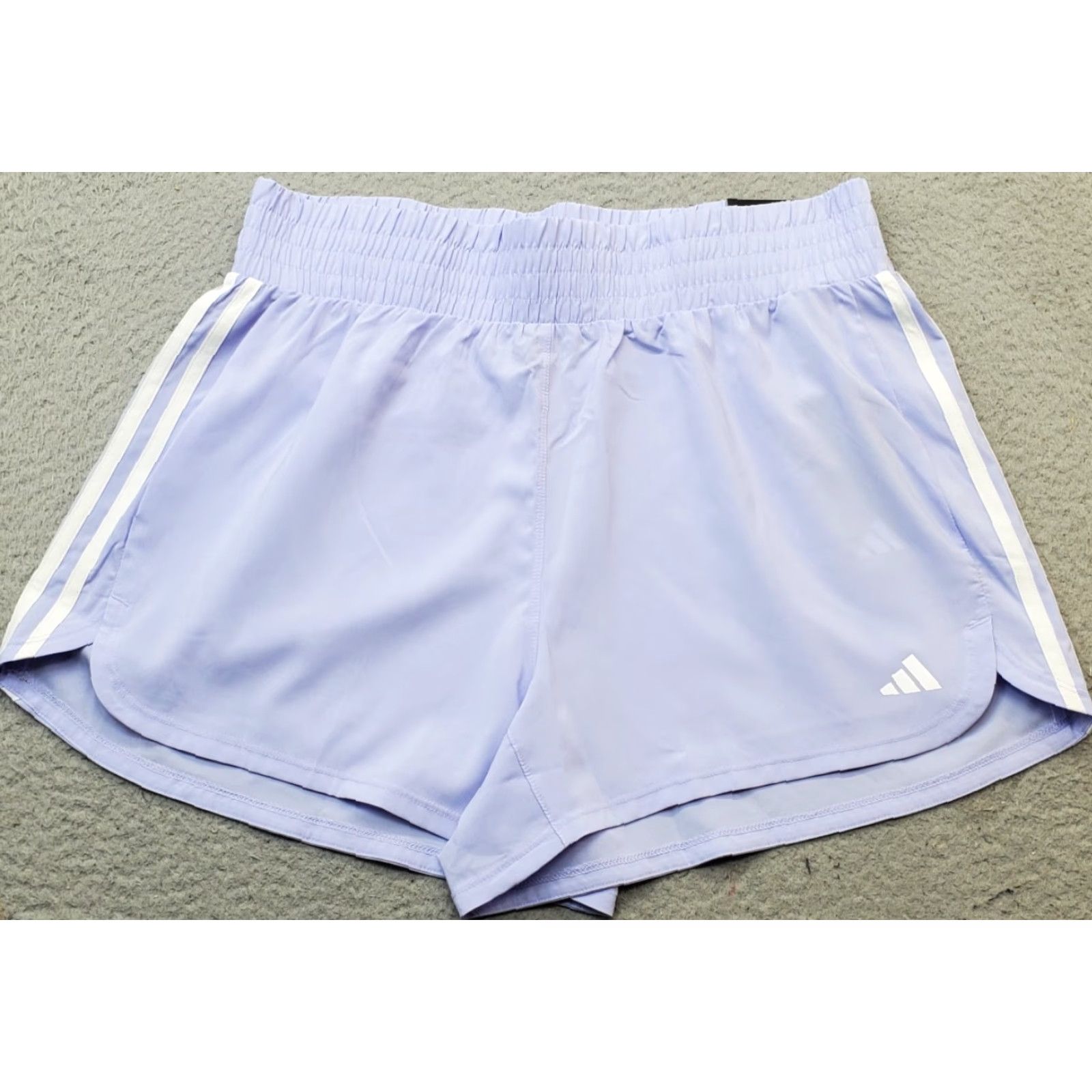 Adidas Adidas Training Pacer Shorts Women's XL Purple 3-Stripes Elastic Waist JD2298 Size 40" / US 18 - 2 Thumbnail