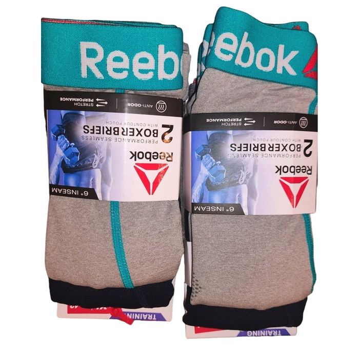 Reebok 3 Pack Mens Seamless Boxers Polyamide Blend Logo Branding