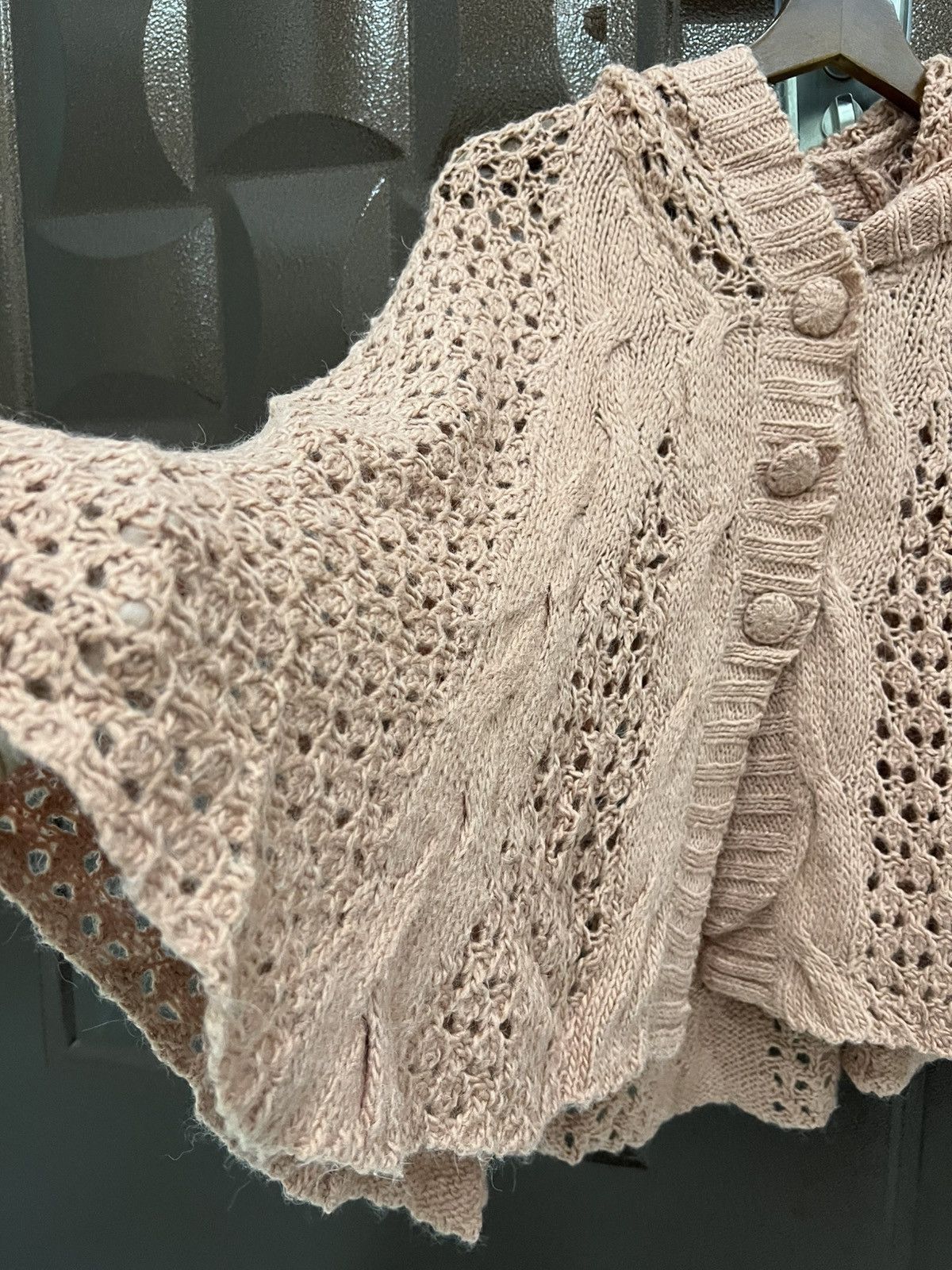 Japanese Brand Japanese Capes Batwing Aran Merino Poncho Handmade Crochet Size M / US 6-8 / IT 42-44 - 4 Thumbnail