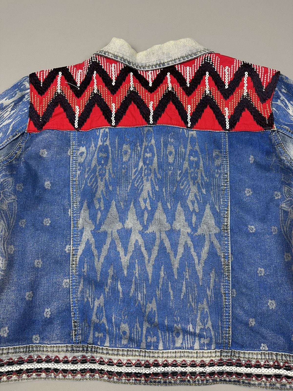 Desigual × Japanese Brand Desigual Native Shashiko Denim Jacket Size US M / EU 48-50 / 2 - 7 Thumbnail