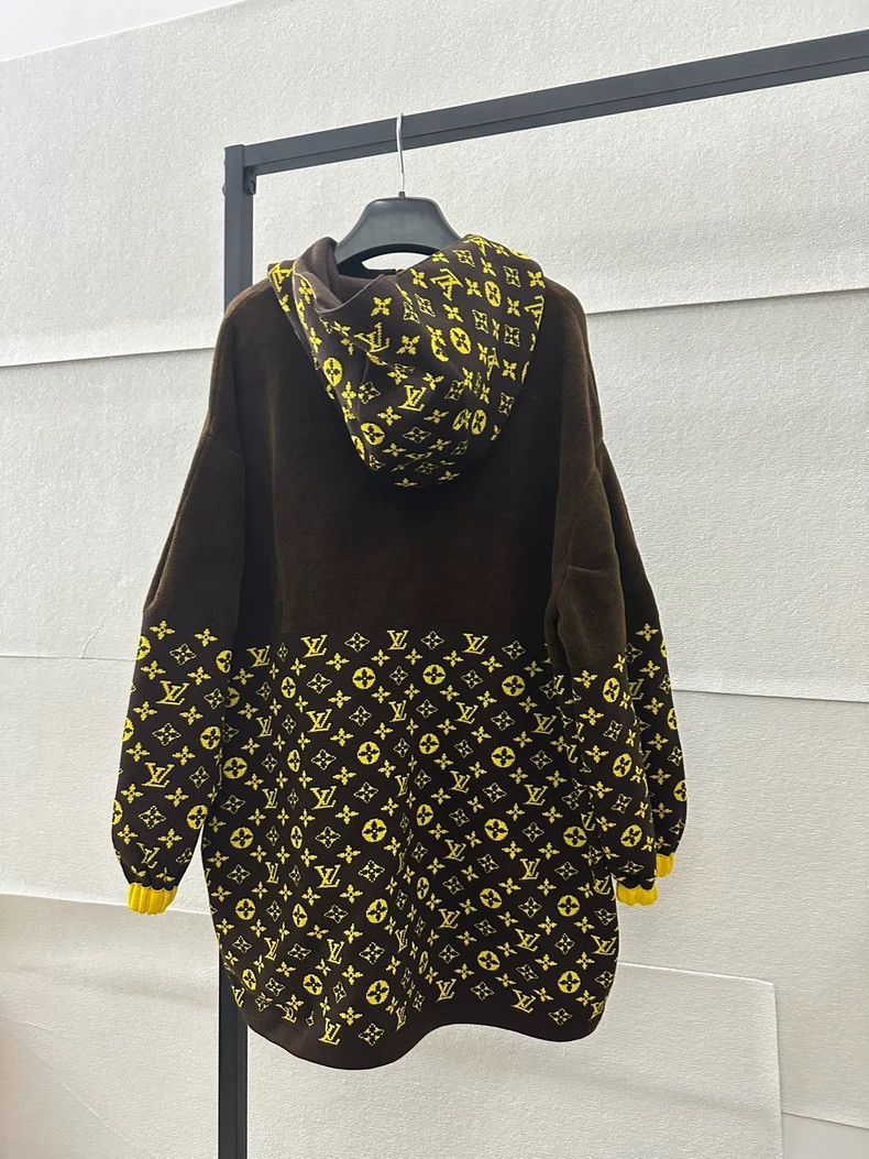 Louis Vuitton Louis Vuitton Brown Knit Hooded Jacket-2506 Size L / US 10 / IT 46 - 2 Thumbnail