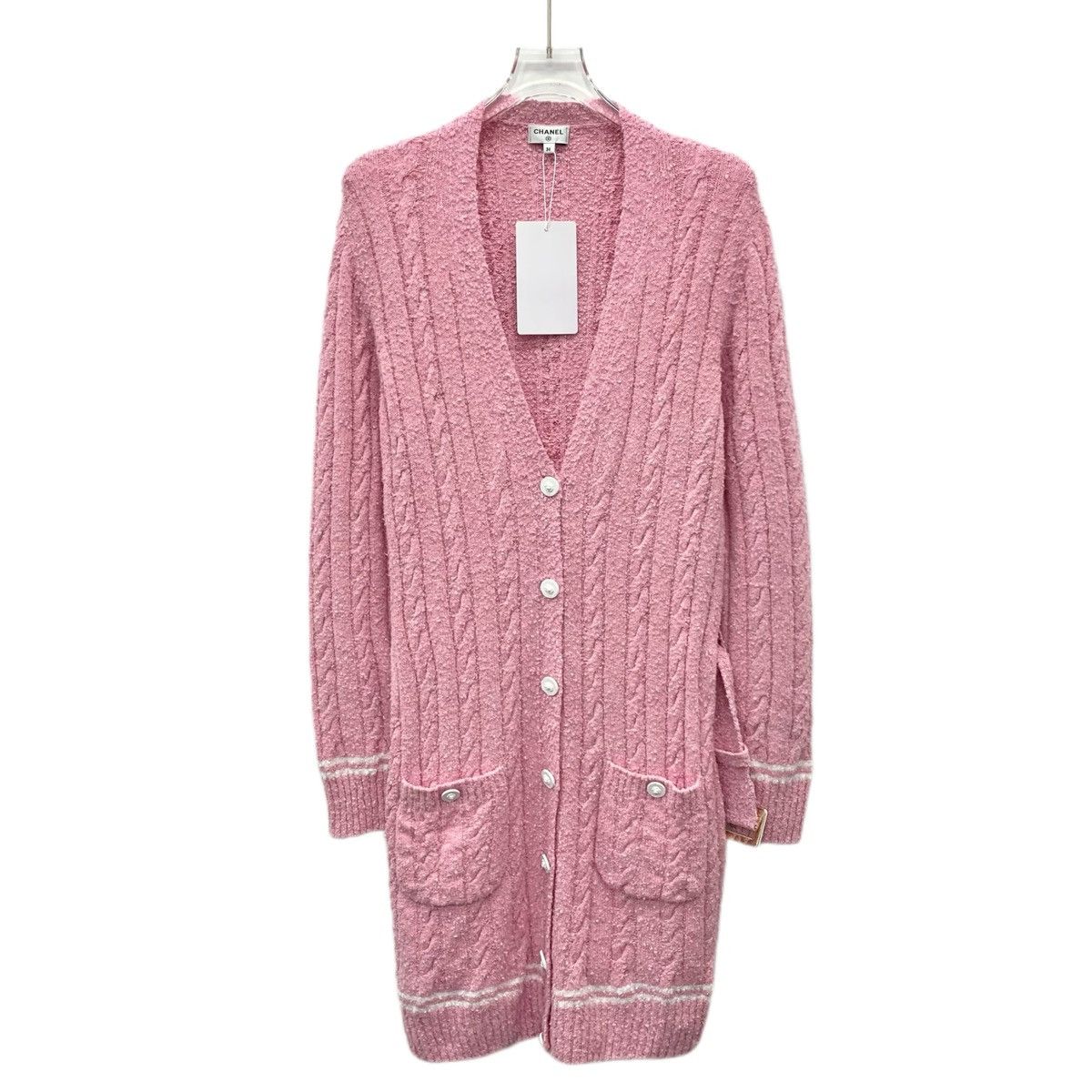 Chanel Chanel Cable Knit V-neck Long Sleeve Cardigan Dress K26WX Size S / US 4 / IT 40 - 1 Thumbnail