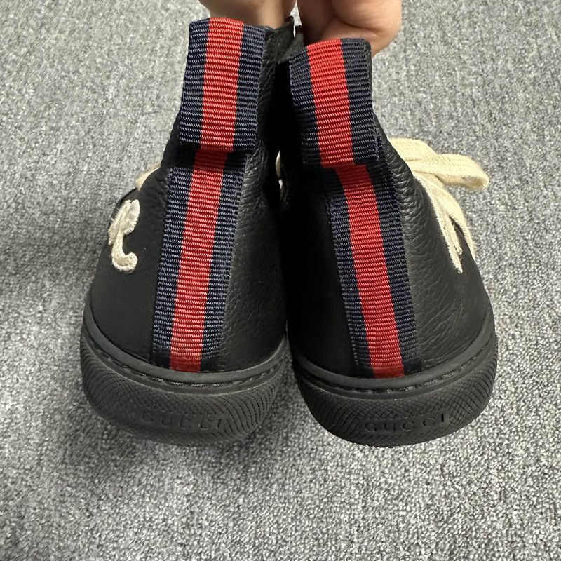Gucci GUCCI High-Top Leather Sneakers with Love Design Size US 8 / EU 41 - 3 Thumbnail