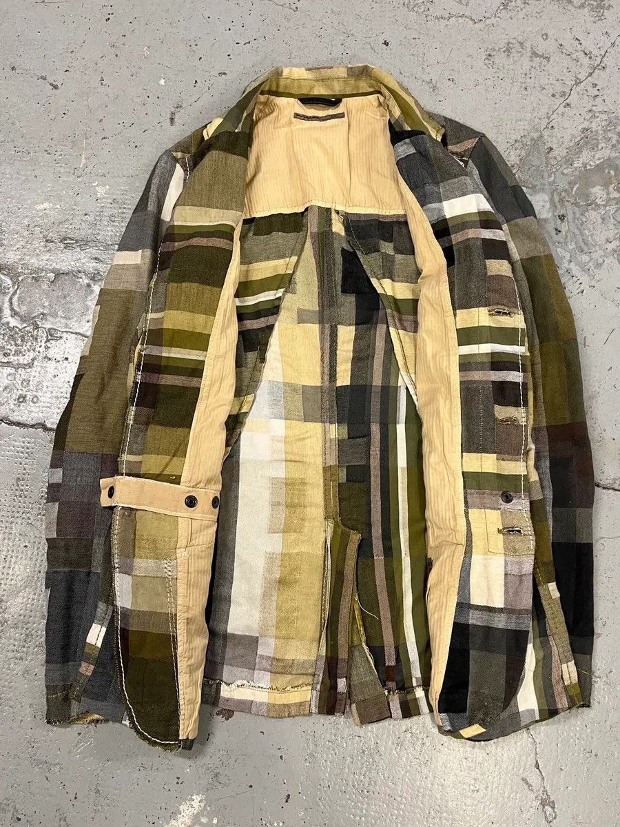 Marithe + Francois Girbaud 2000s Marithé + François Girbaud Patchwork Khaki Blazer Jacket Size US M / EU 48-50 / 2 - 9 Thumbnail