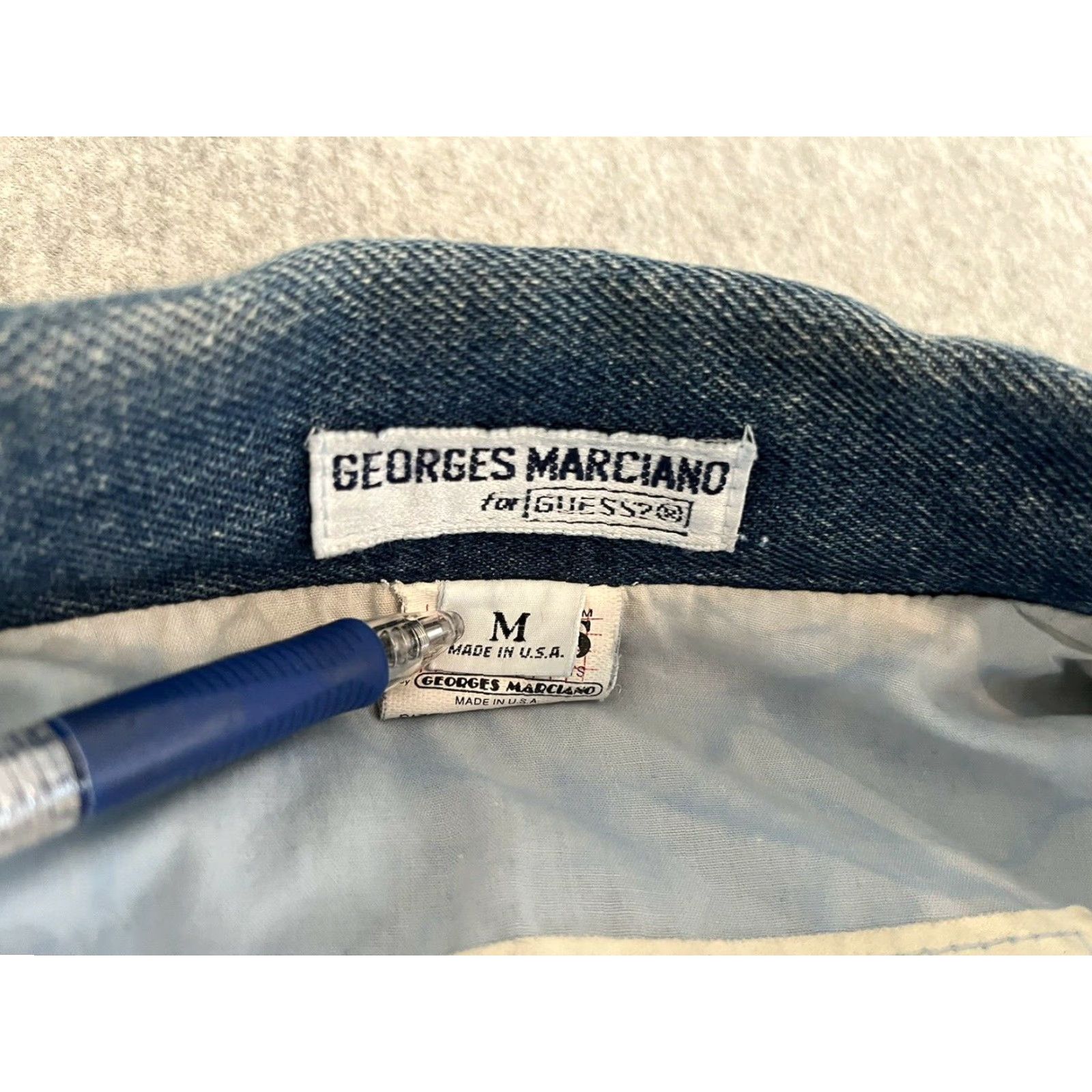 Guess VINTAGE GUESS Denim Jacket Georges Marciano Medium Made in USA Blue 10825 Men Jacket/ Jacket 1983 Size US M / EU 48-50 / 2 - 6 Thumbnail