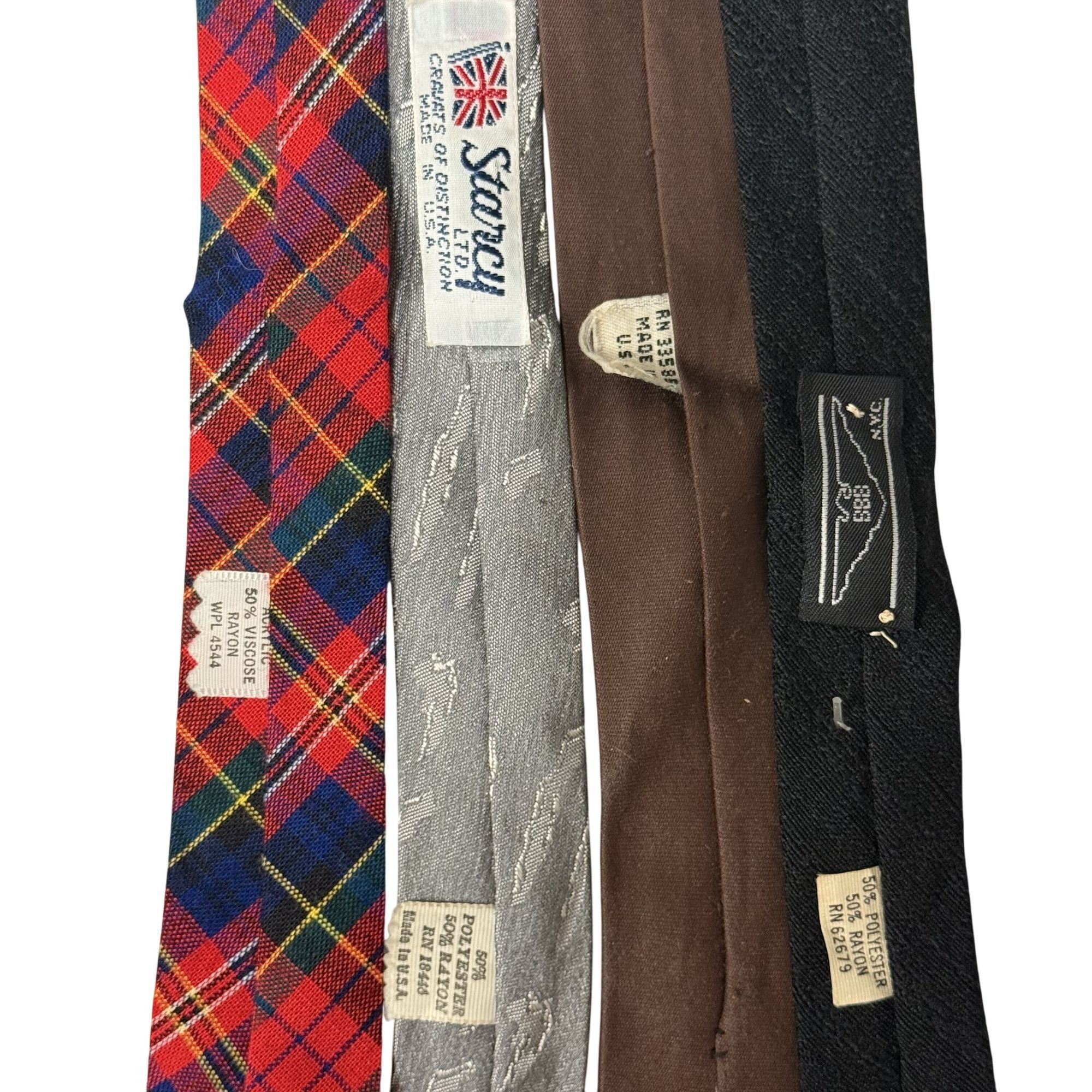 Other 5 pc 50 60's ROCKABILLY Necktie LOT SKINNY Thin SWING Ties Size ONE SIZE - 2 Thumbnail