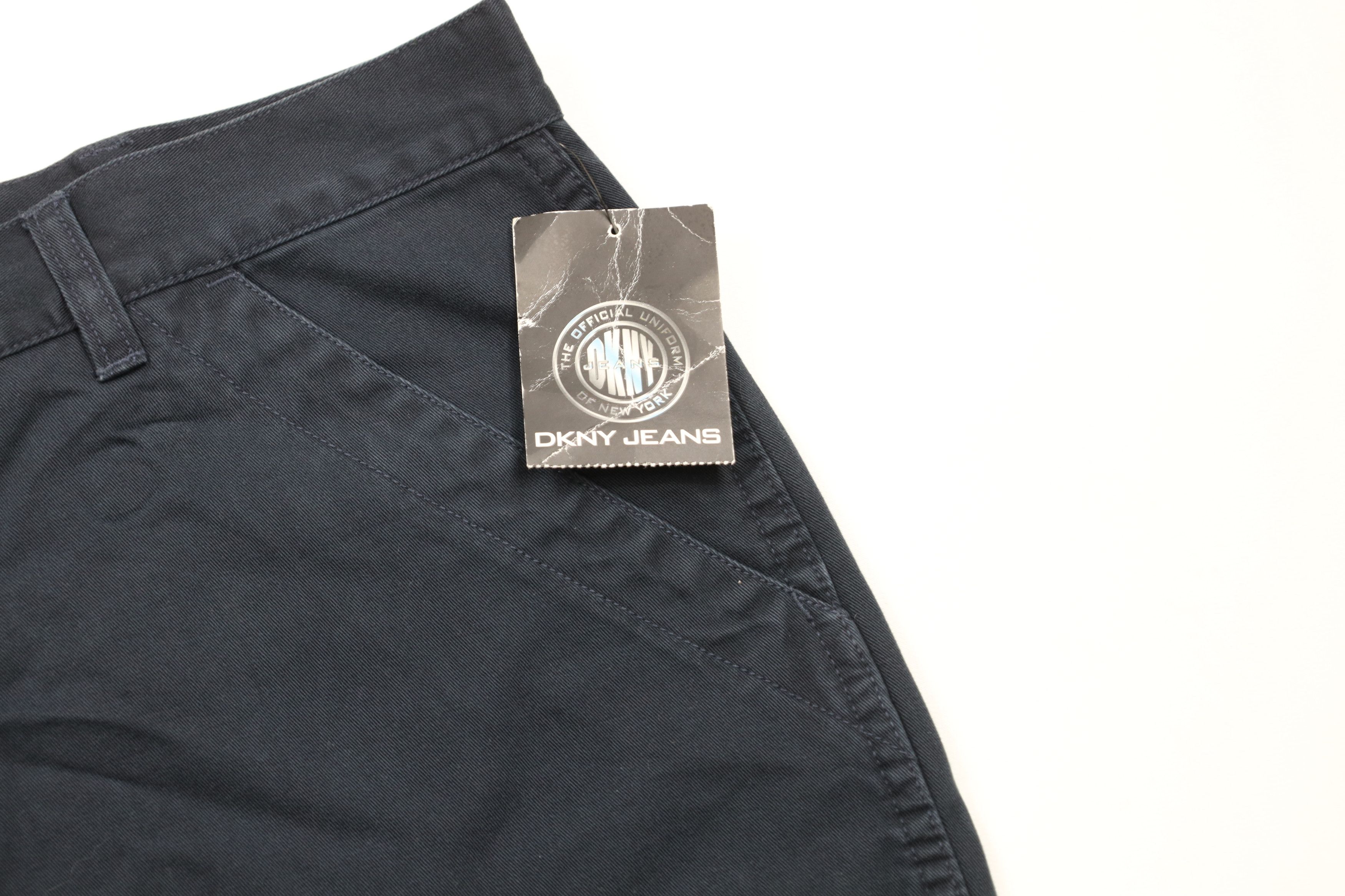 Deadstock Vintage 90s DKNY Baggy Dungaree Chino Shorts Blue
