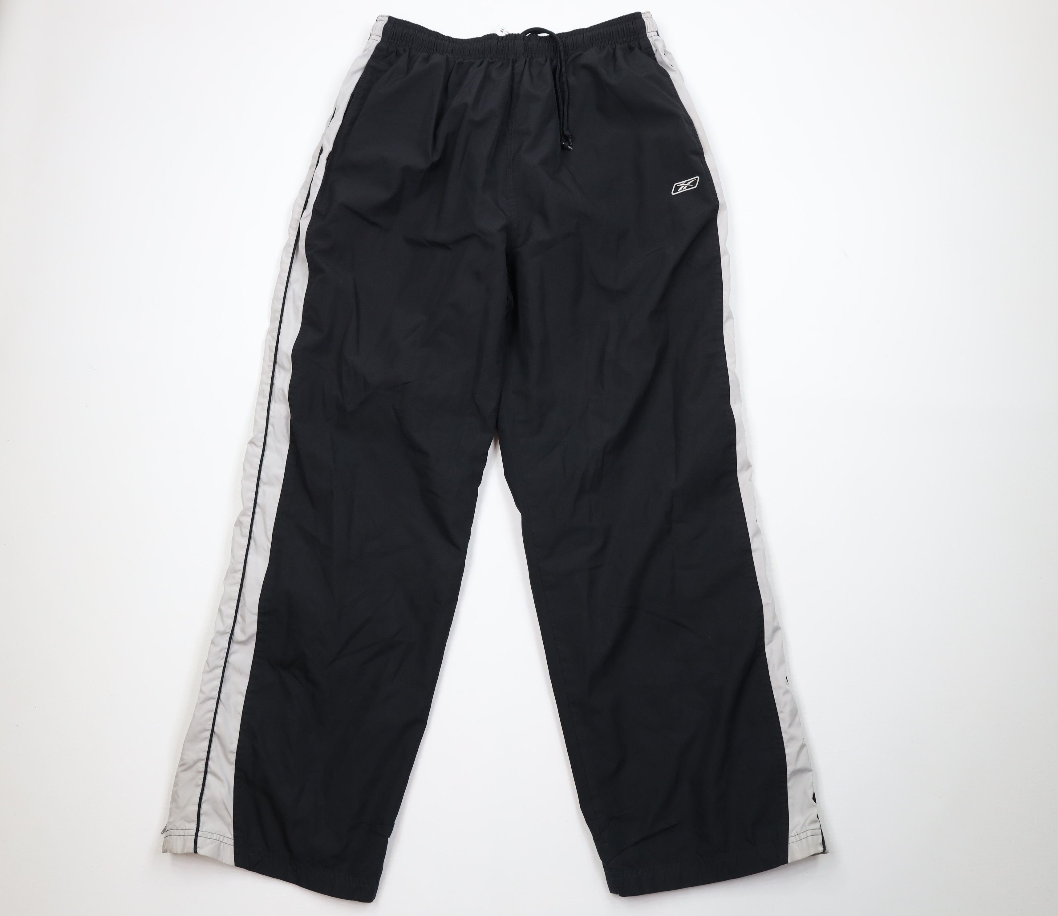 Reebok Vintage Reebok Block Lined Wide Leg Windbreaker Pants Black Size US 38 / EU 54 - 1 Thumbnail