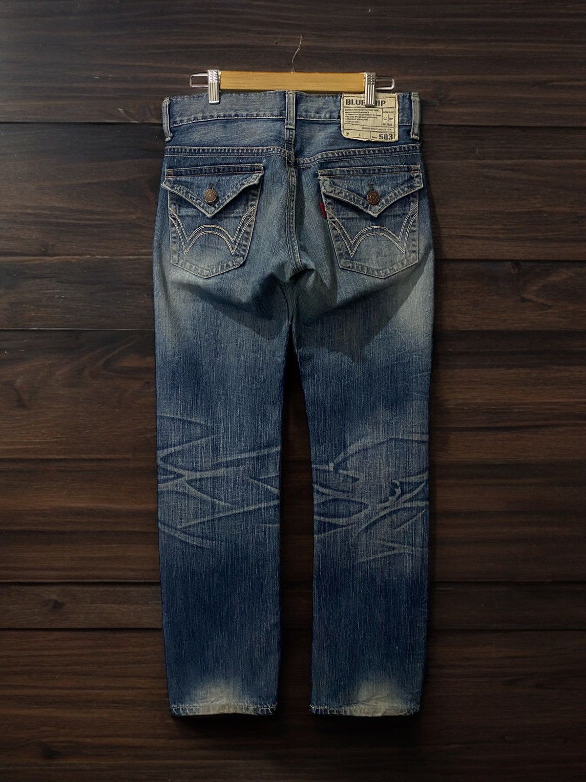 Vintage Edwin Blue Trip 503 Wash Flap Button Pocket Denim