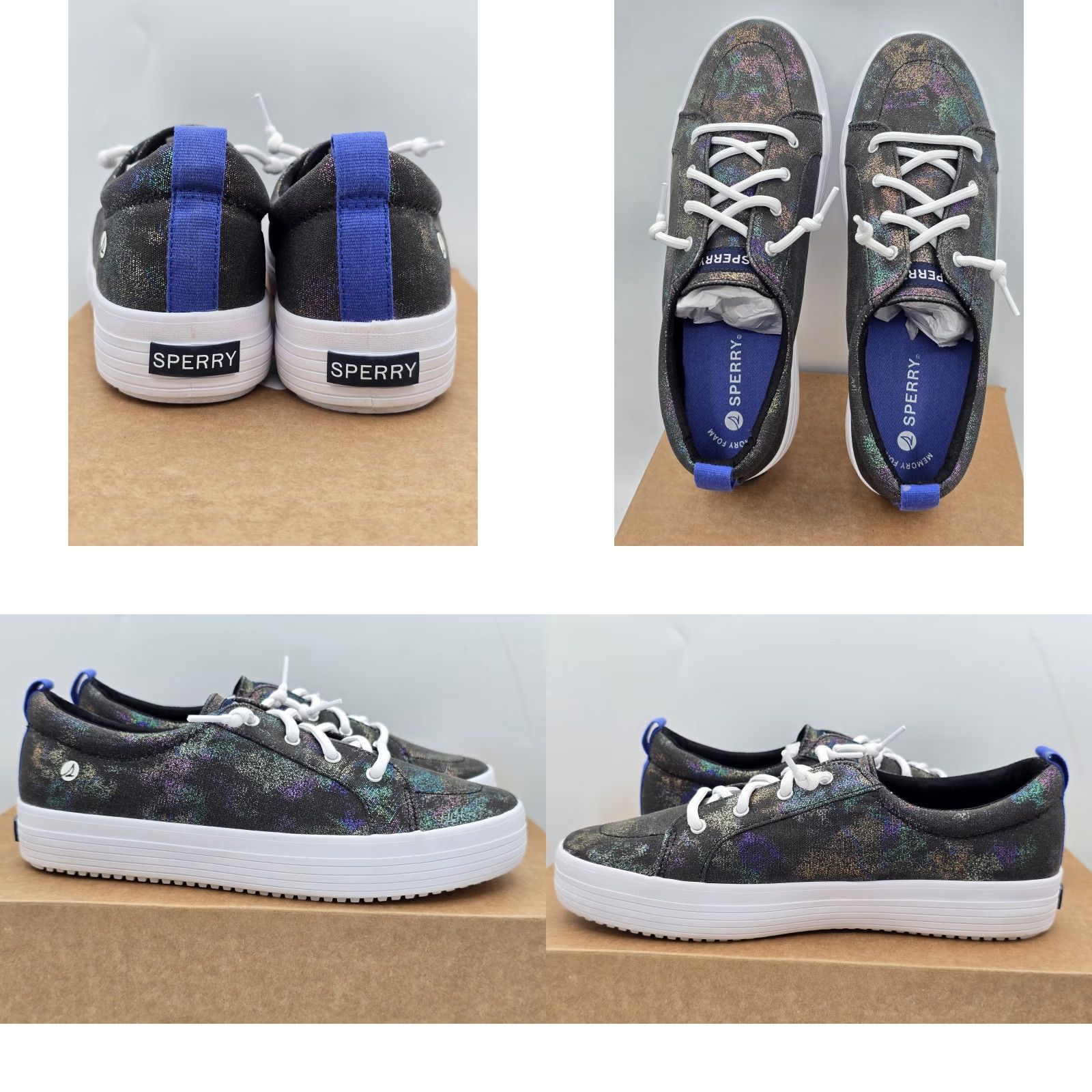 Sperry SPERRY Crest Vibe Sneakers - Black Sparkle - Women - Size 6M - Adult Shoes - Athletic Shoe - 90s/Concert Vibe Size US 6 / IT 36 - 8 Thumbnail