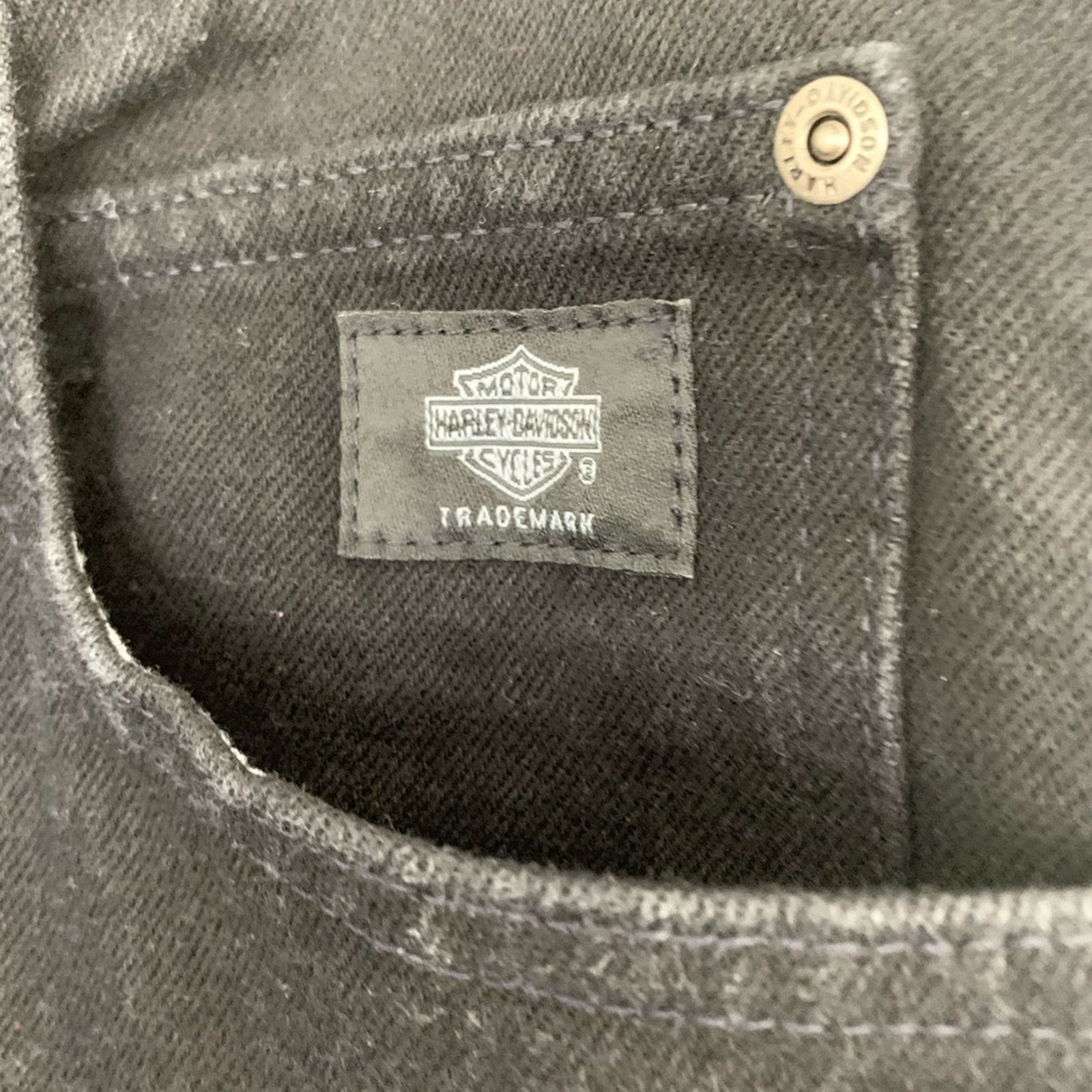 Harley Davidson EARLY 2000’S MENS BLACK HARLEY-DAVIDSON JEANS 36X32 LIKE NEW Size US 36 / EU 52 - 3 Thumbnail