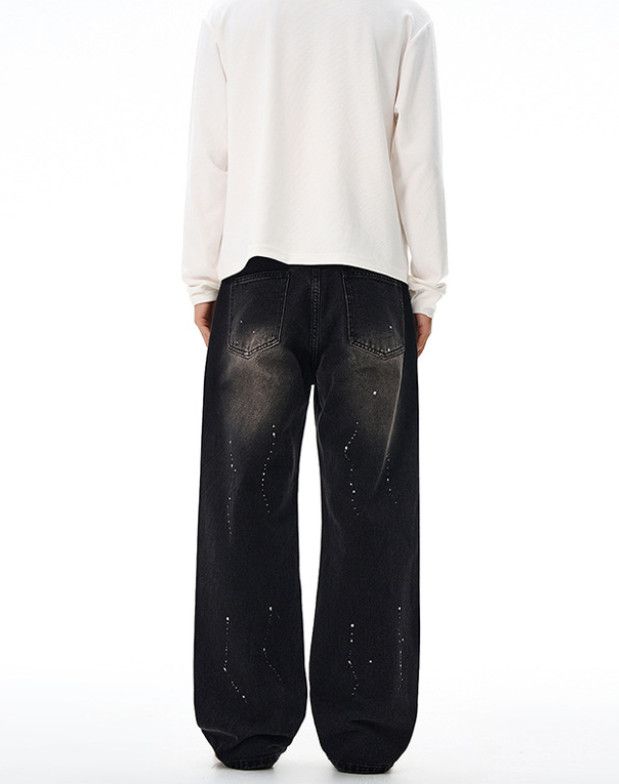 Japanese Brand Men's splatter-painted American high street baggy jeans Size US 32 / EU 48 - 4 Thumbnail