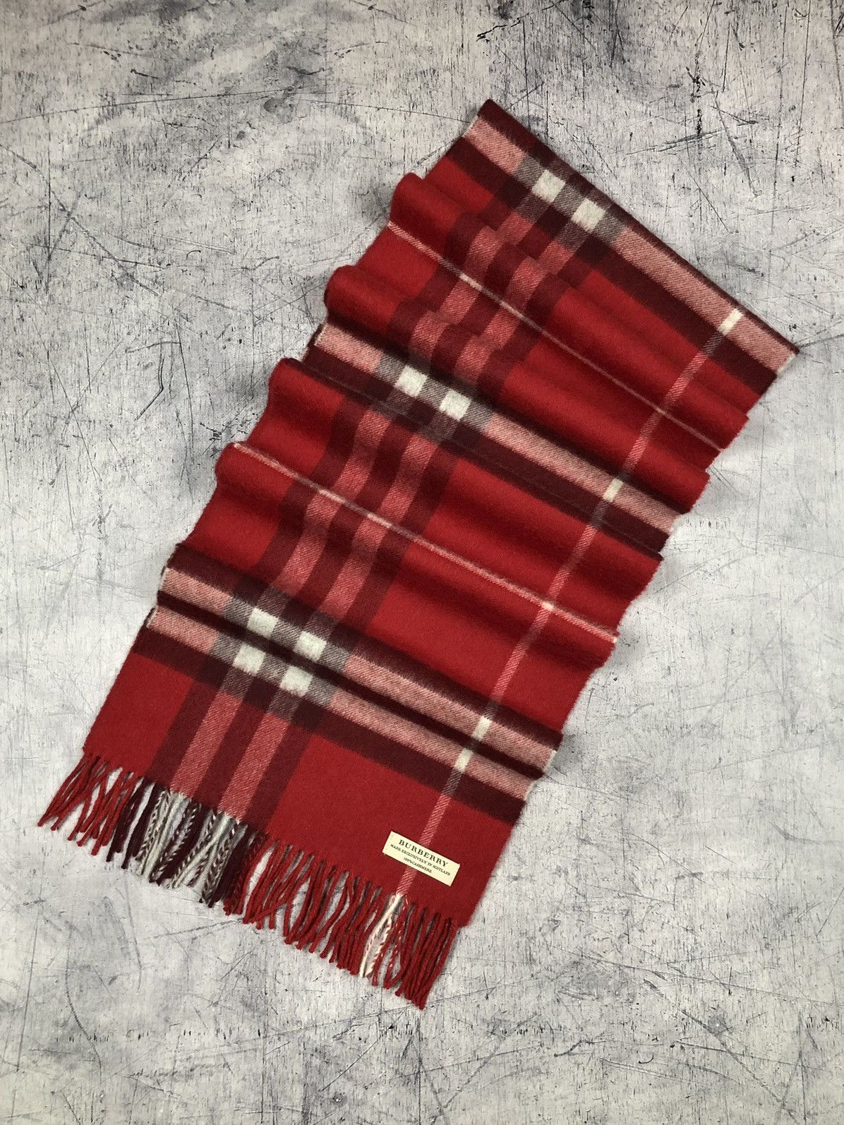 Vintage Burberry Nova Check Cashmere Luxury Plaid Scarf og