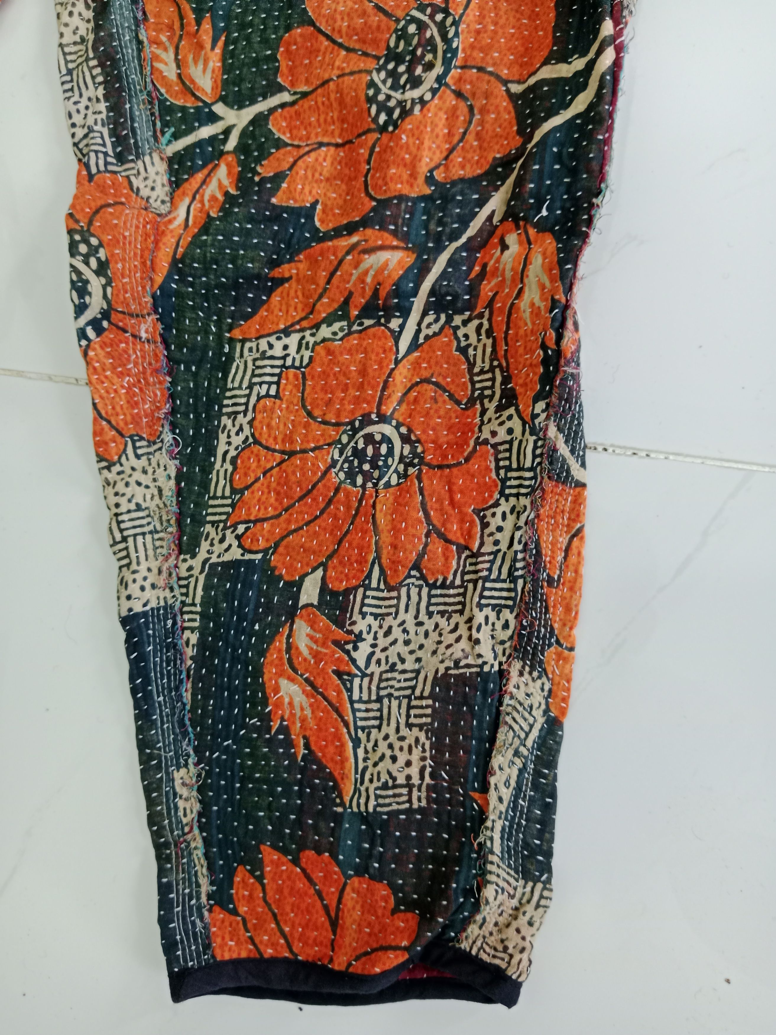 Japanese Brand Native Works Pants Inspired Kapital Style Sashiko Flower Mot Size US 33 - 8 Thumbnail